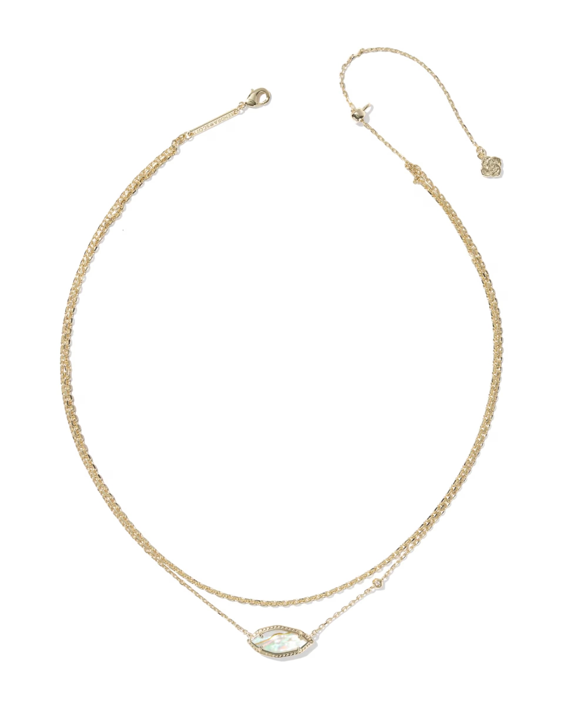 Ophelia Multi-strand Gold Necklace - Iridescent Abalone