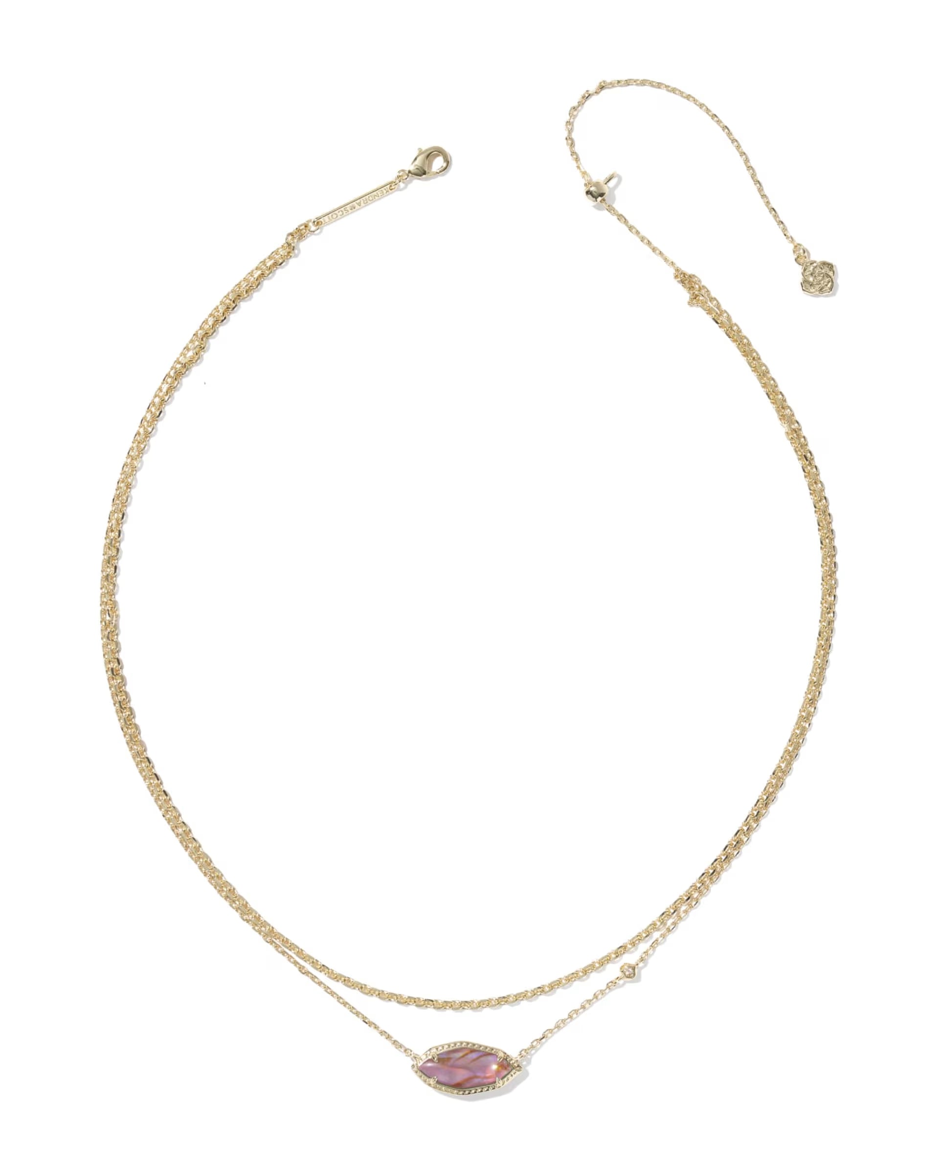 Ophelia Multi-strand Gold Necklace - Light Mauve Illusion