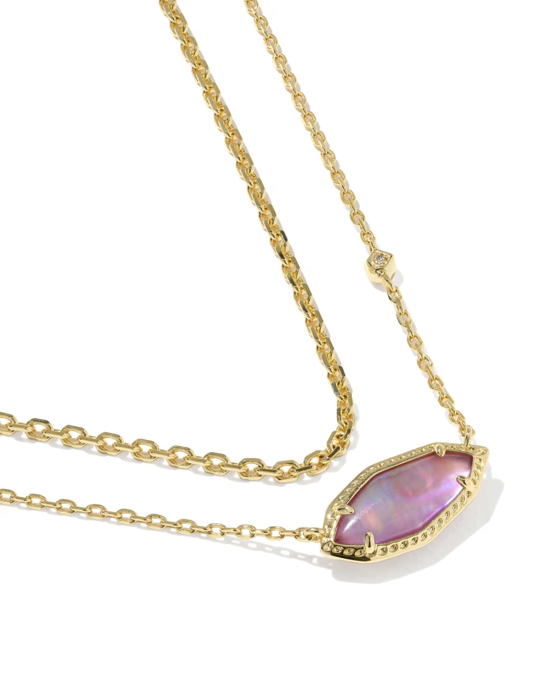 Ophelia Multi-strand Gold Necklace - Light Mauve Illusion