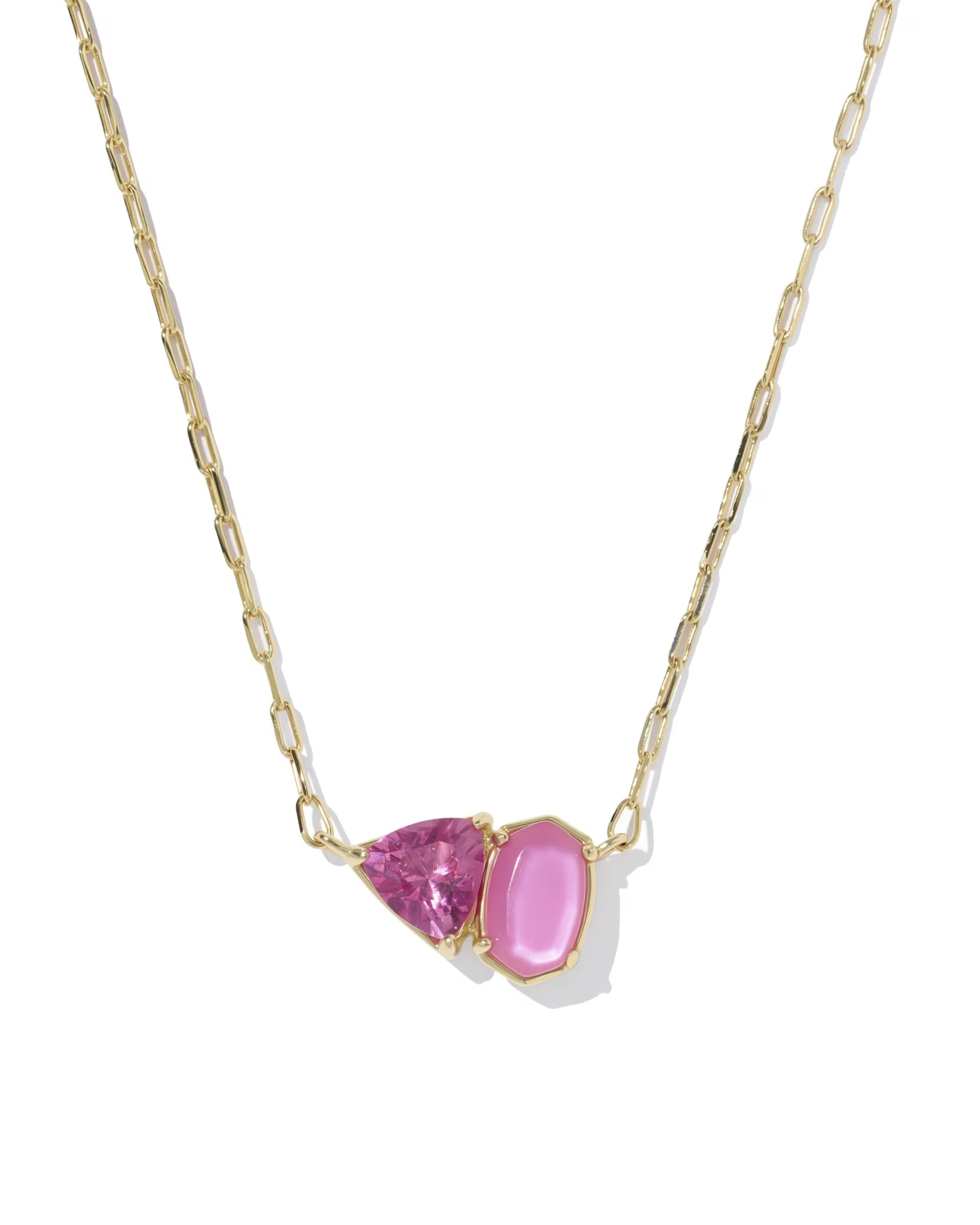 Tatum Short Pendant Necklace - Azalea Pink Mix