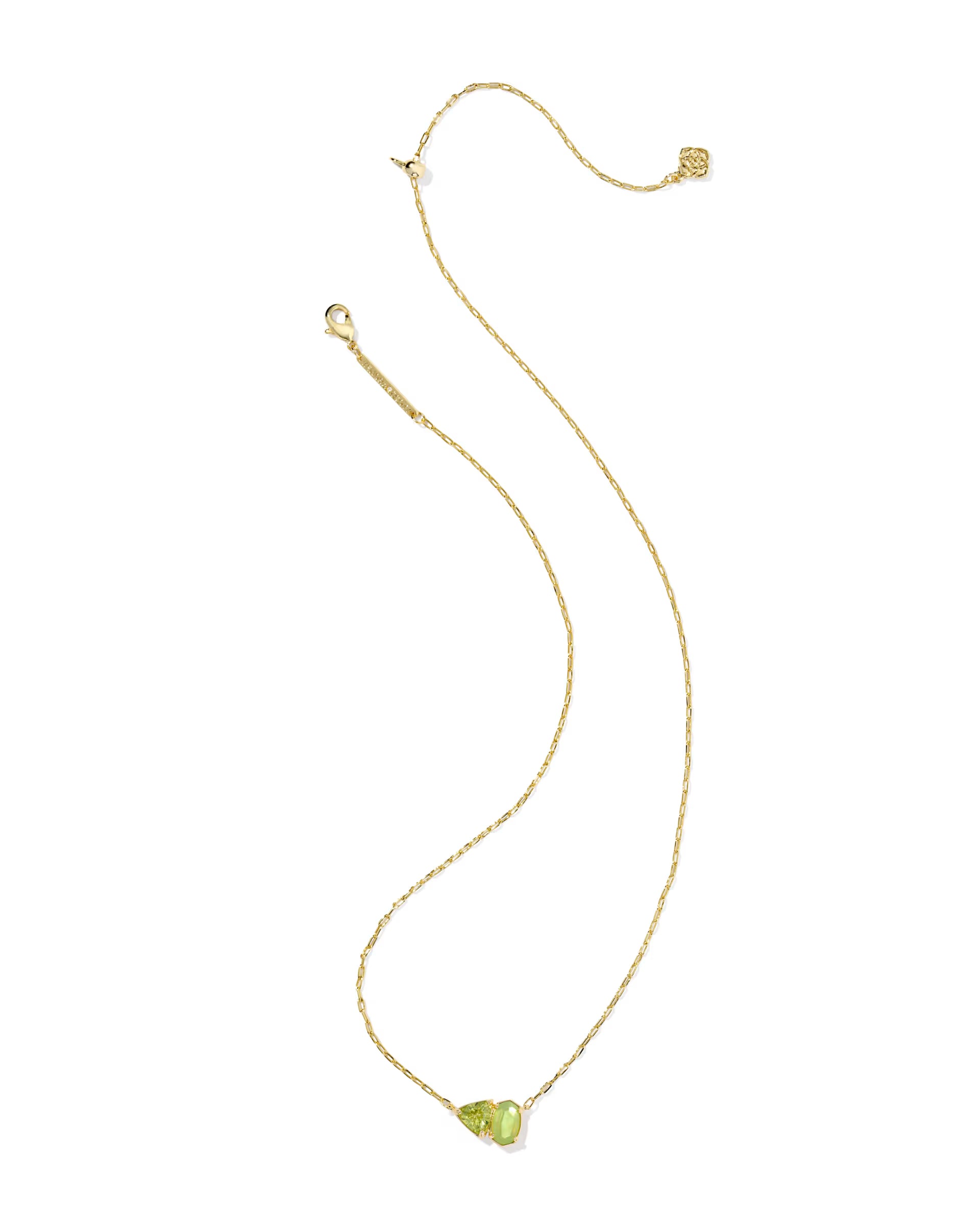 Tatum Short Pendant Necklace - Light Green Mix