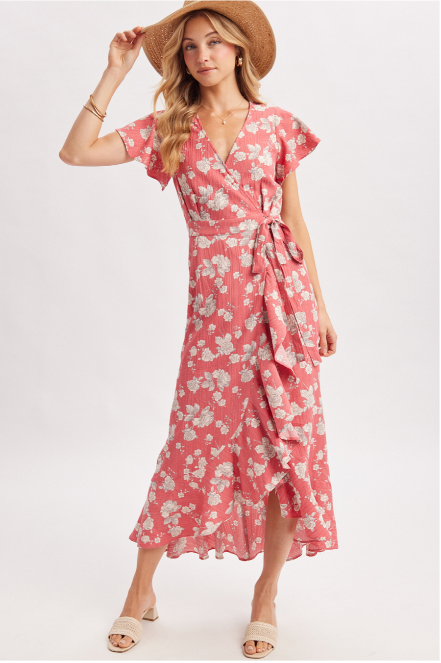 Hadley Floral Wrap Midi Dress