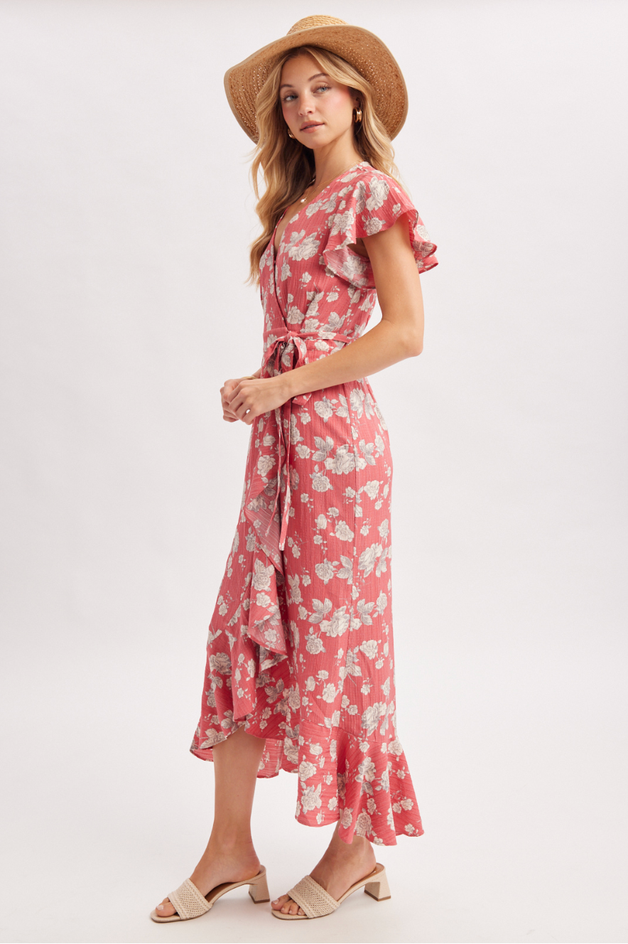 Hadley Floral Wrap Midi Dress