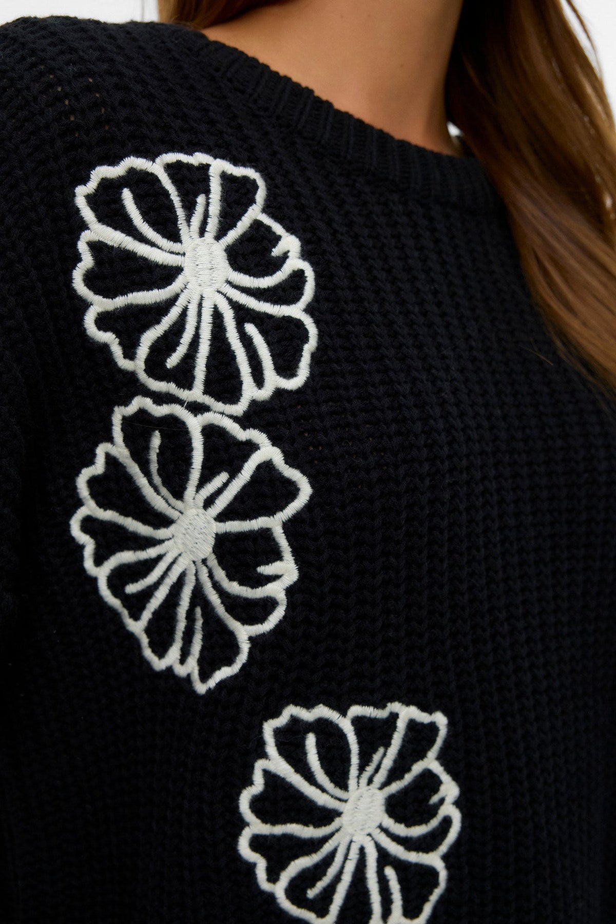 Andra Embroidered Floral Sweater