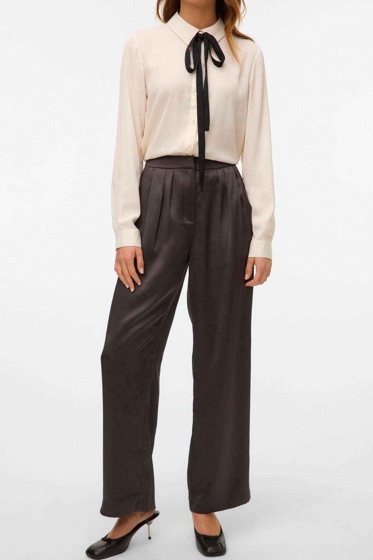 Talia Pleated Satin Pants