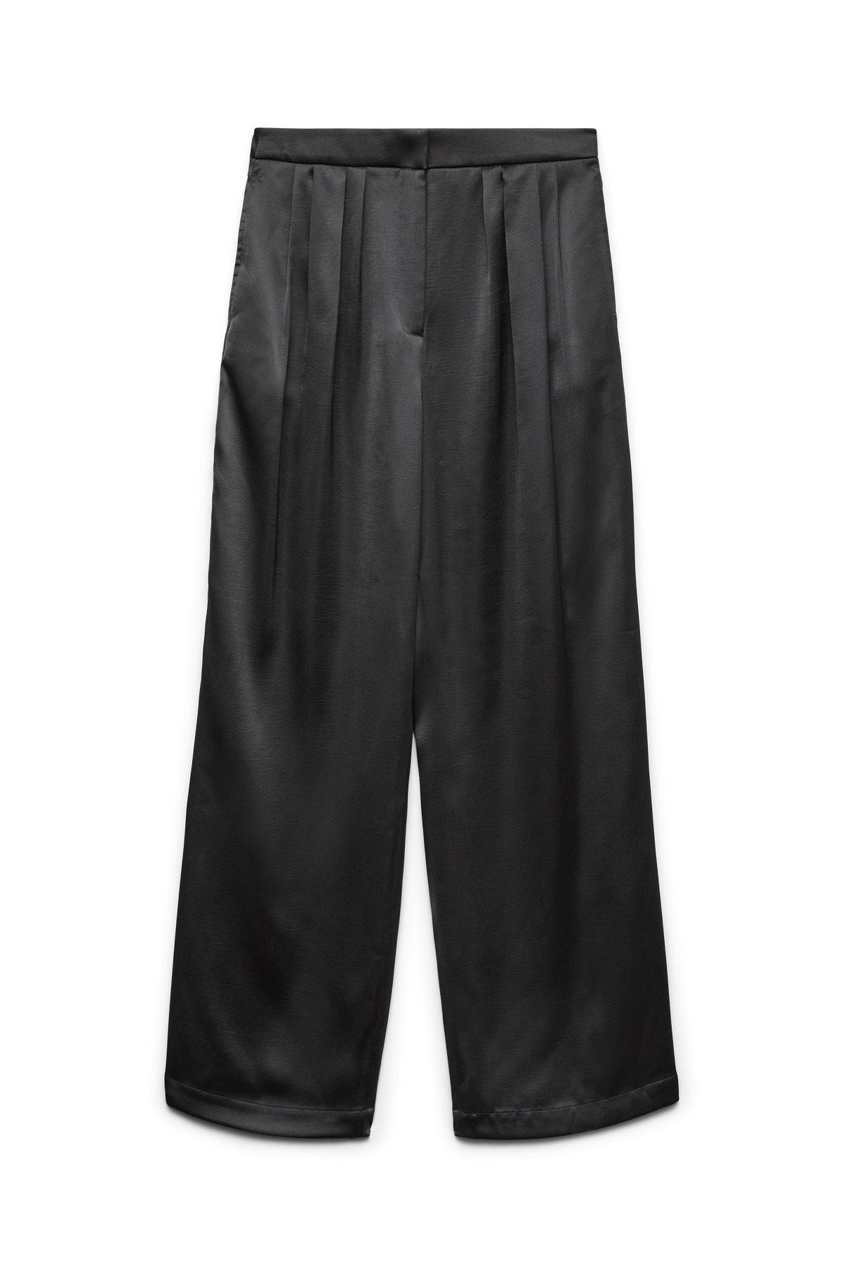 Talia Pleated Satin Pants