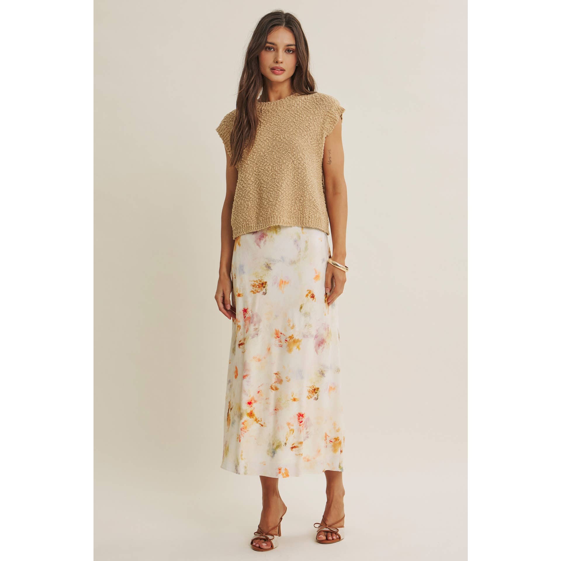 Vivian Abstract Midi Skirt