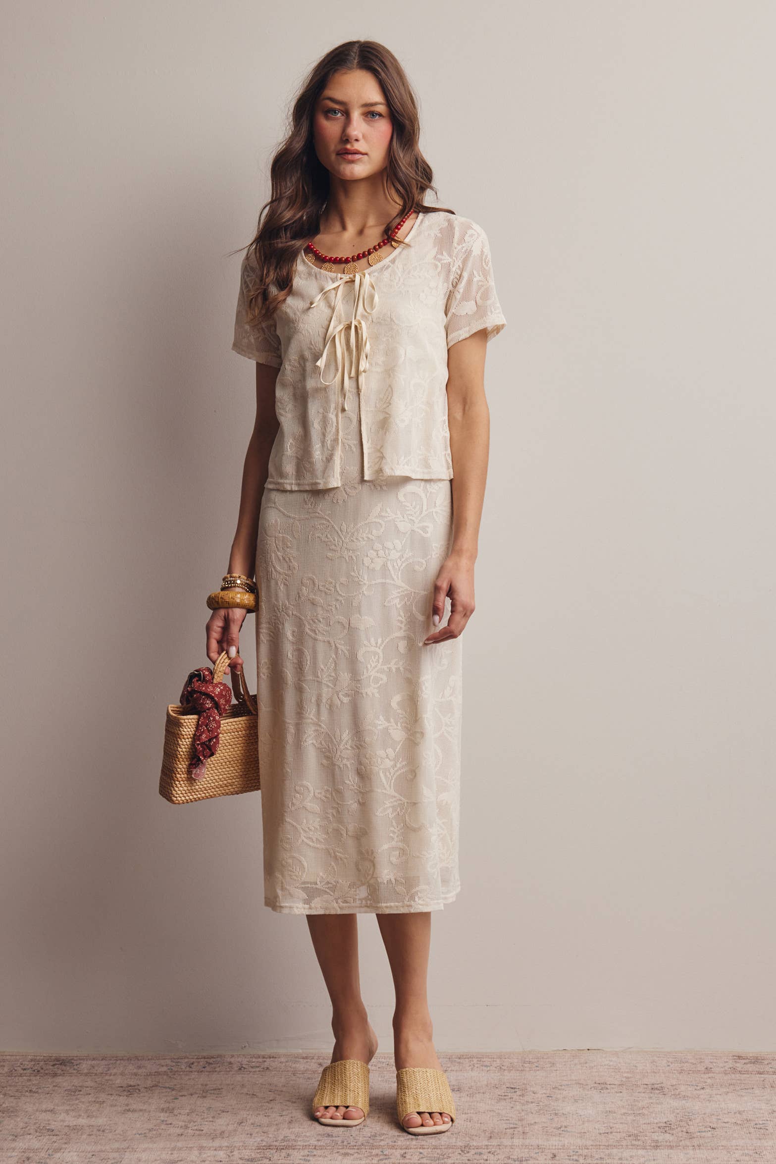Zara Lace Tie-Front Top