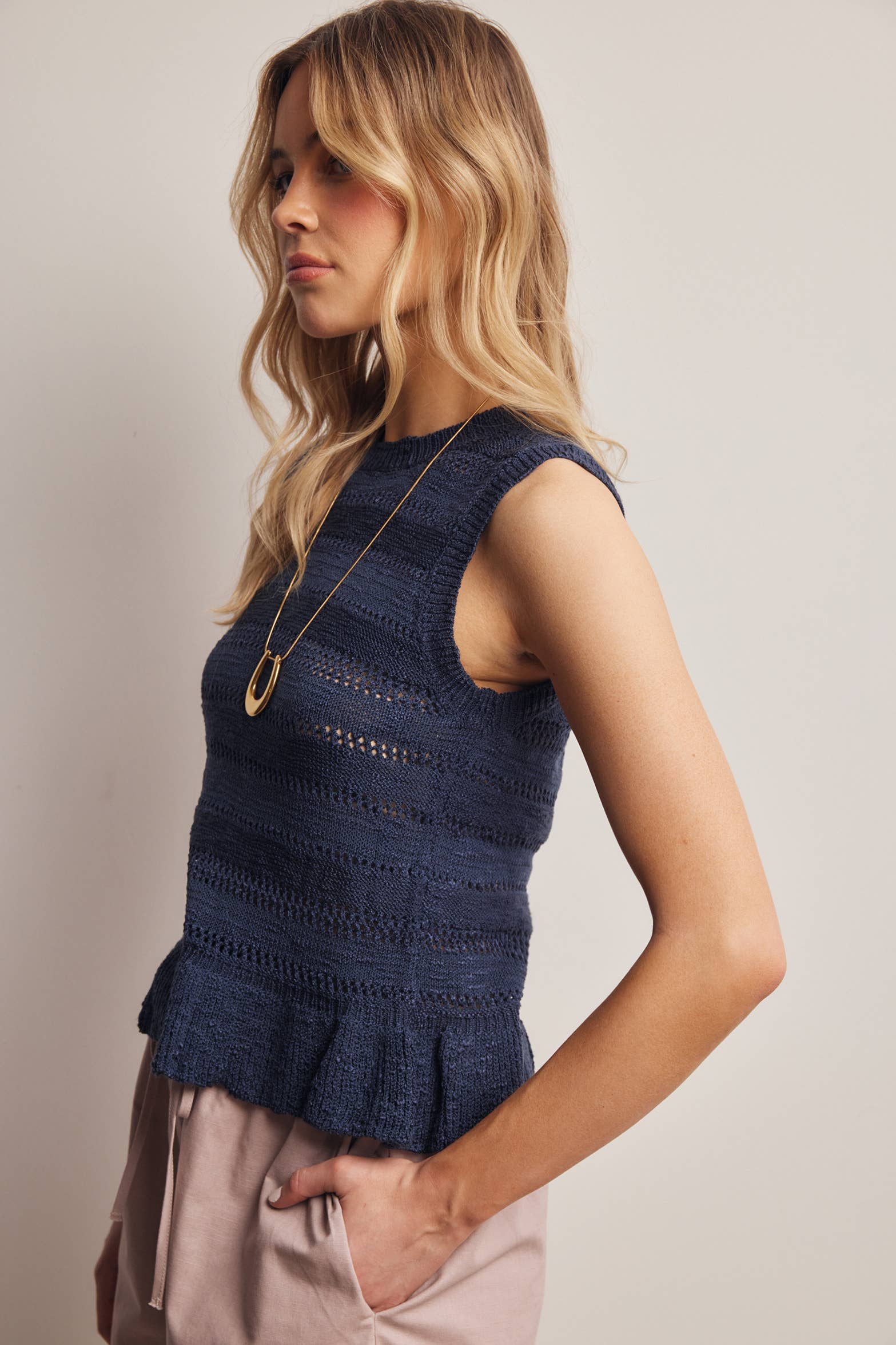 Madison Peplum Sweater Tank