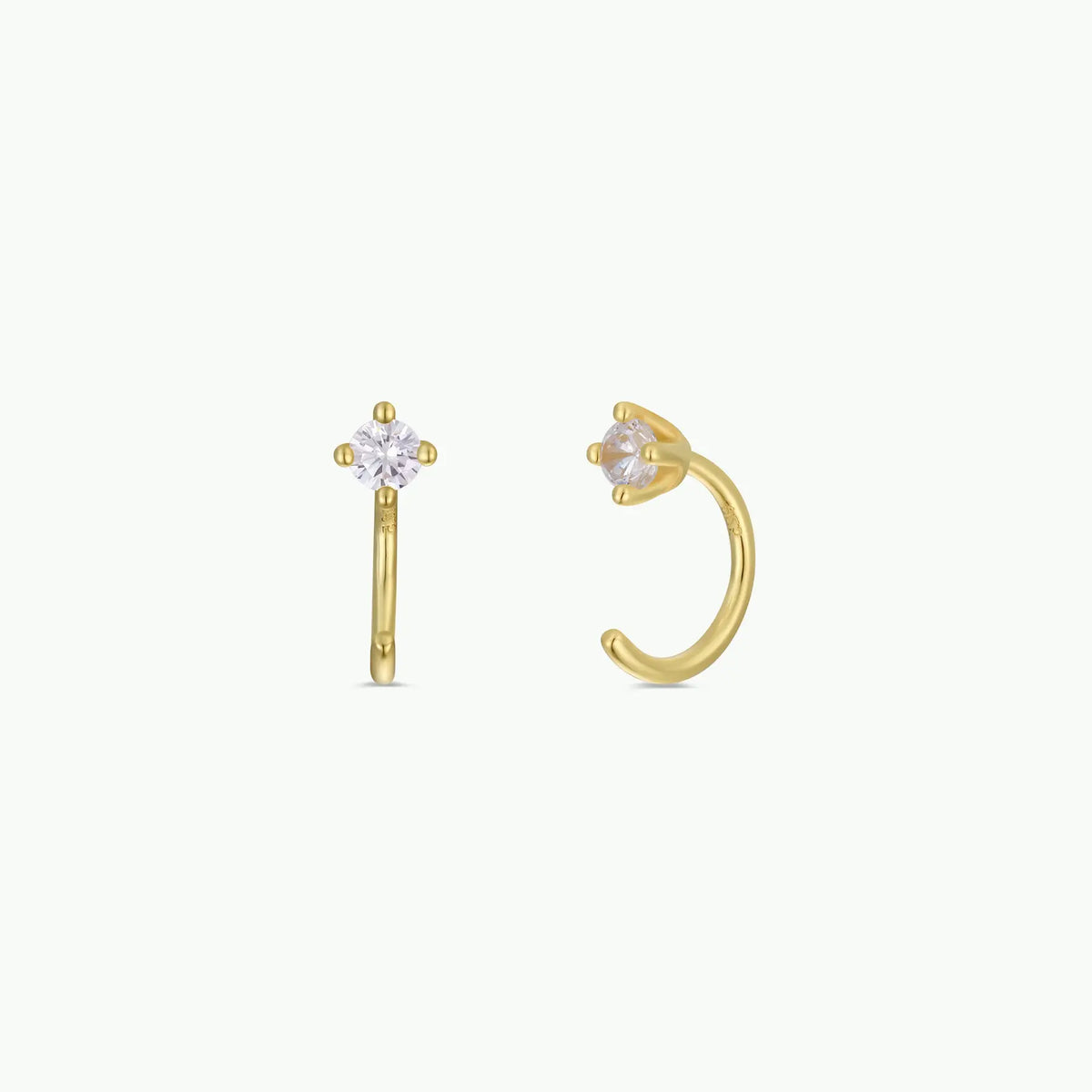 Gemstone Huggie Earrings