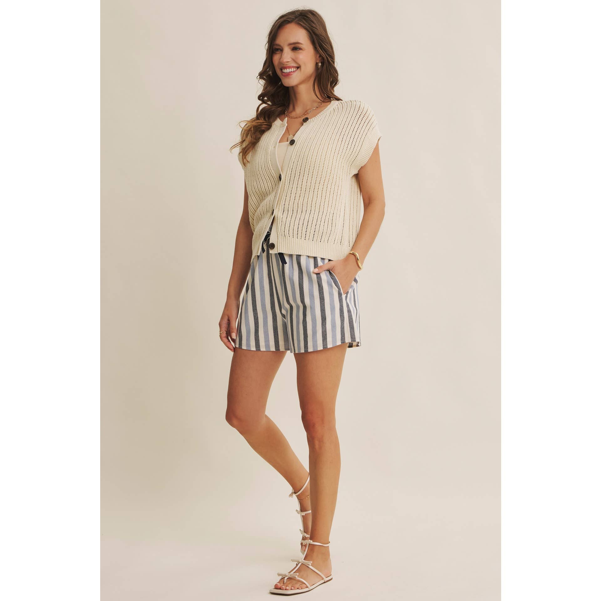 Bri Button Down Sweater Tee