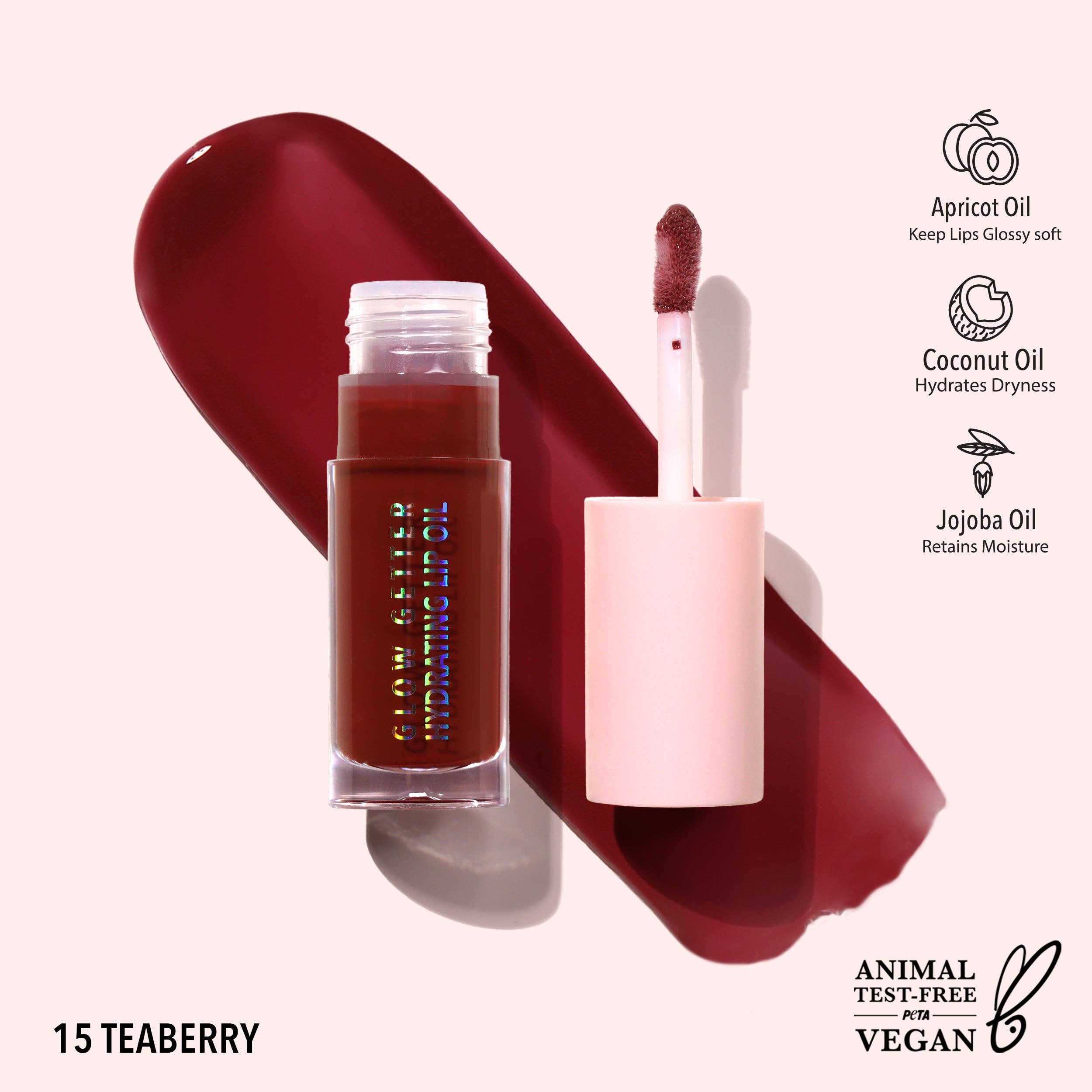 Glow Getter Hydrating Lip Oil - 015 - Teaberry