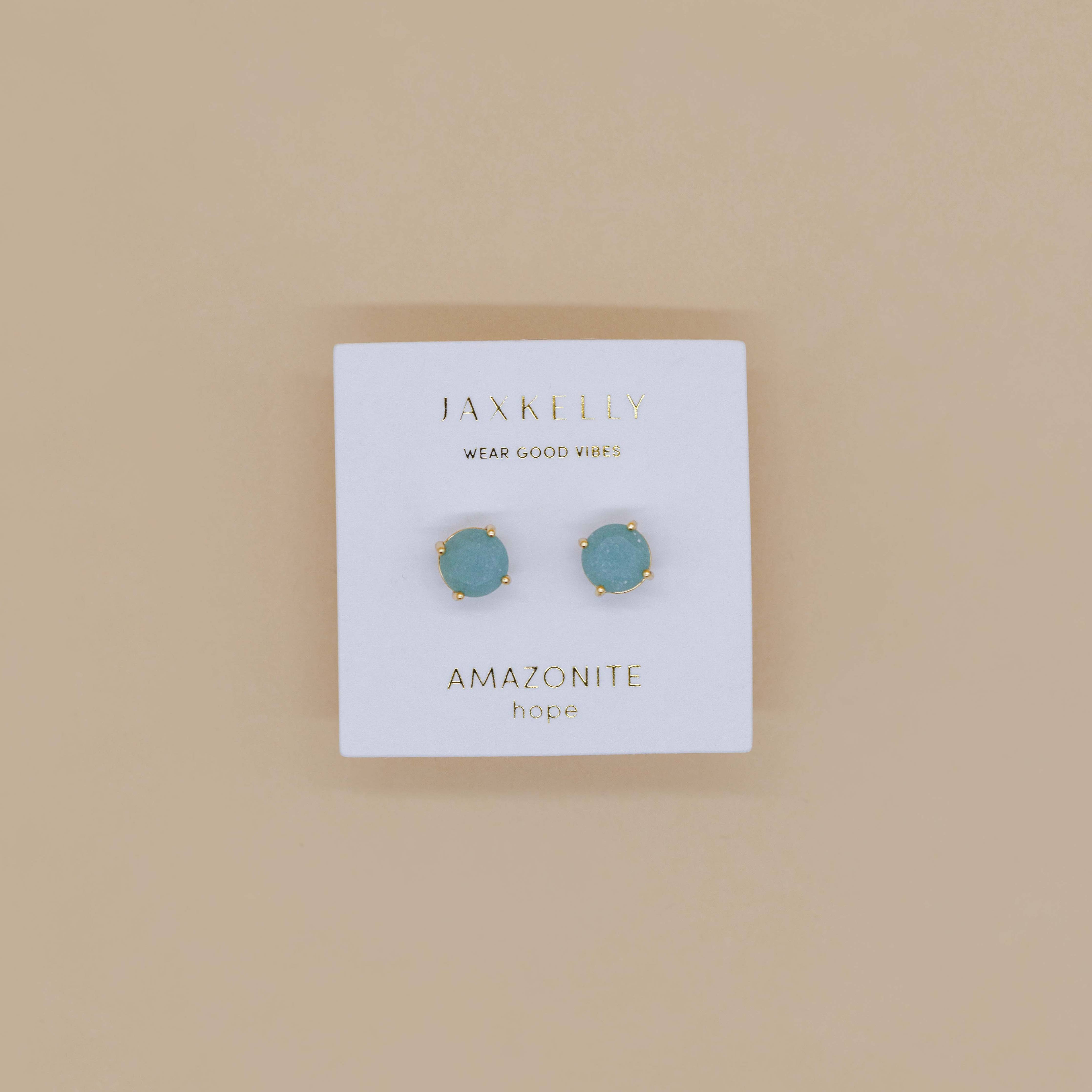 Round Gemstone Gold Earrings