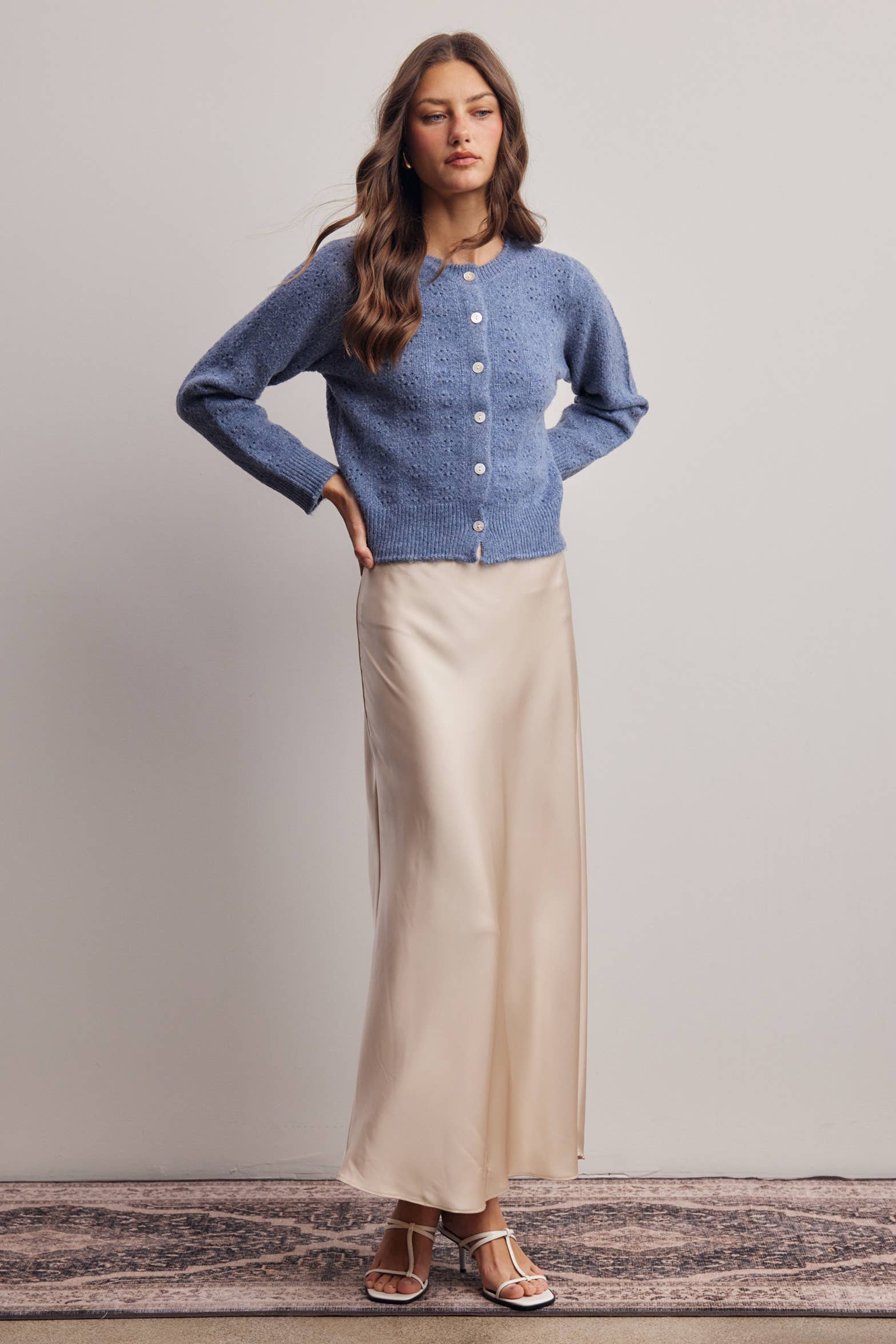 Kasey Pointelle Knit Cardigan