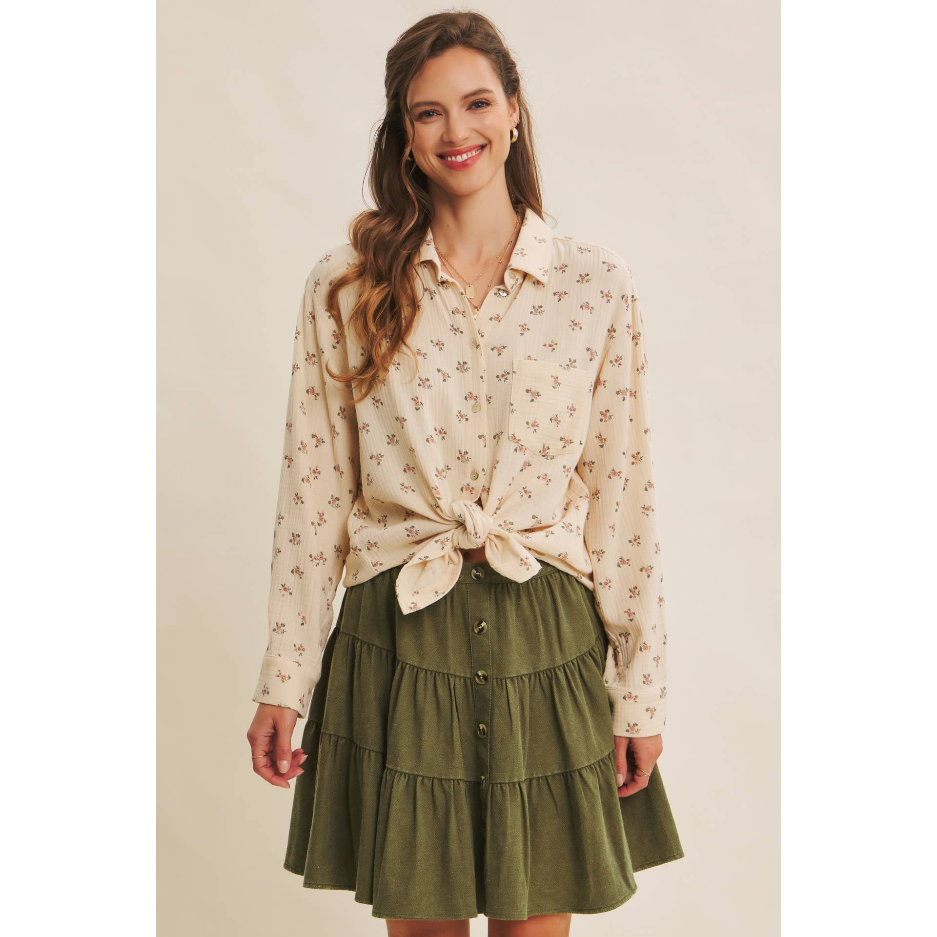 Emmie Washed Ruffle Mini Skirt