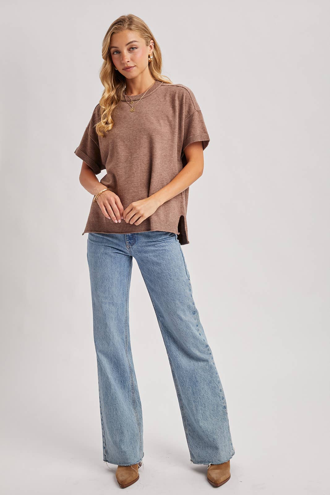 Cassie Crewneck Knit Tee