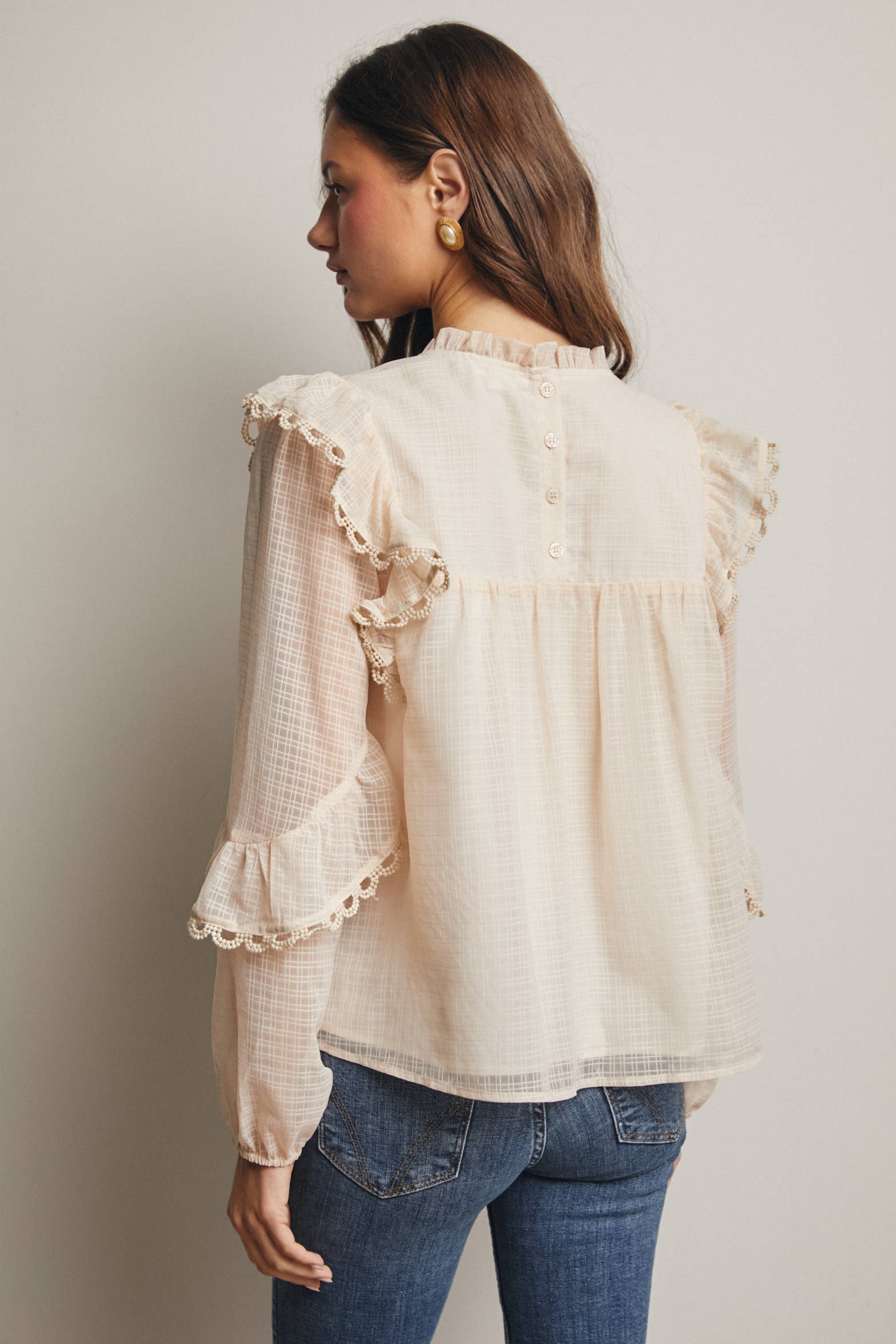 Hattie Lace Trim Blouse
