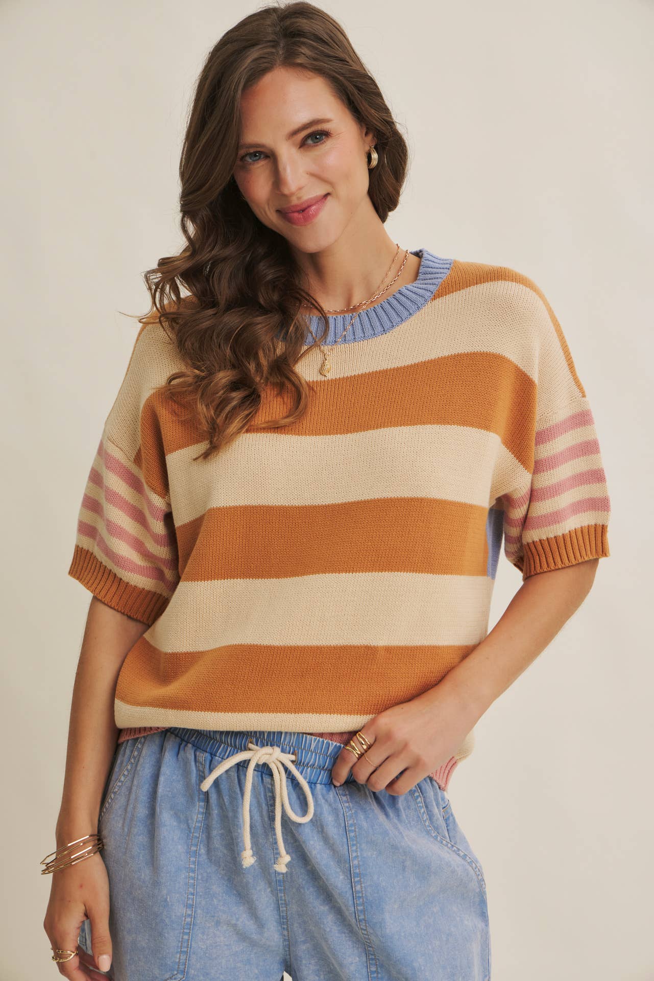 Brynn Striped Sweater Tee