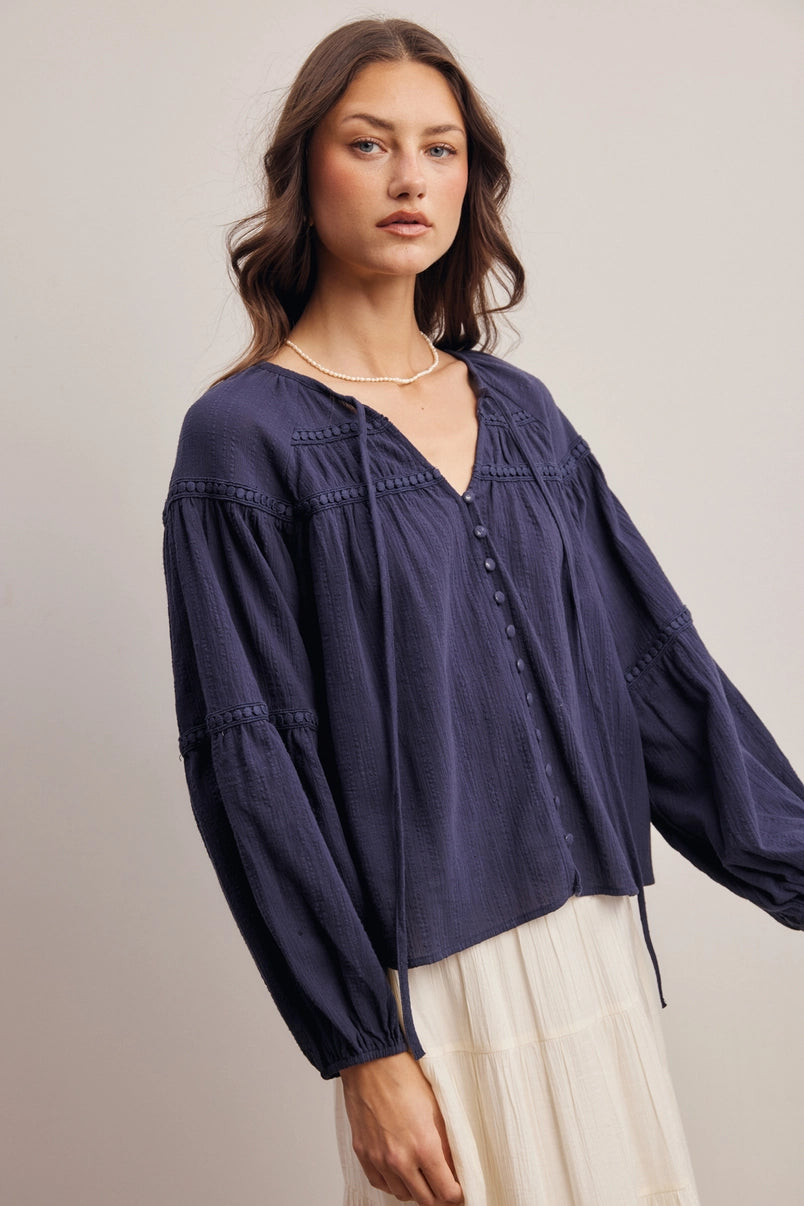 Justine Cotton Peasant Blouse
