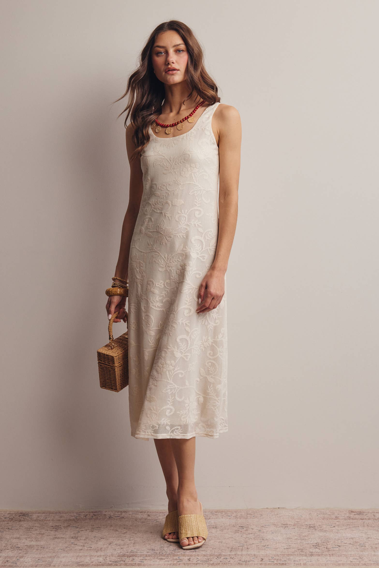 Zara Lace Midi Slip Dress