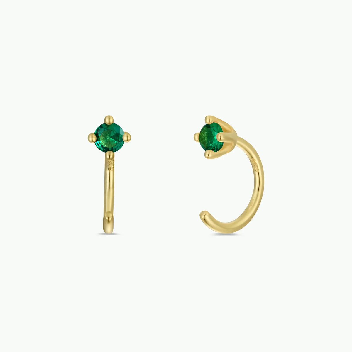 Gemstone Huggie Earrings