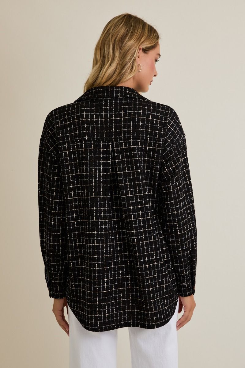 Cece Black Plaid Shacket