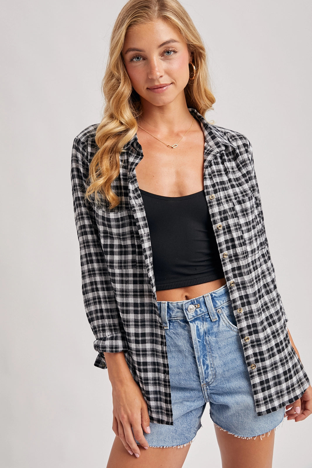 Rylee Button Down Plaid Shirt