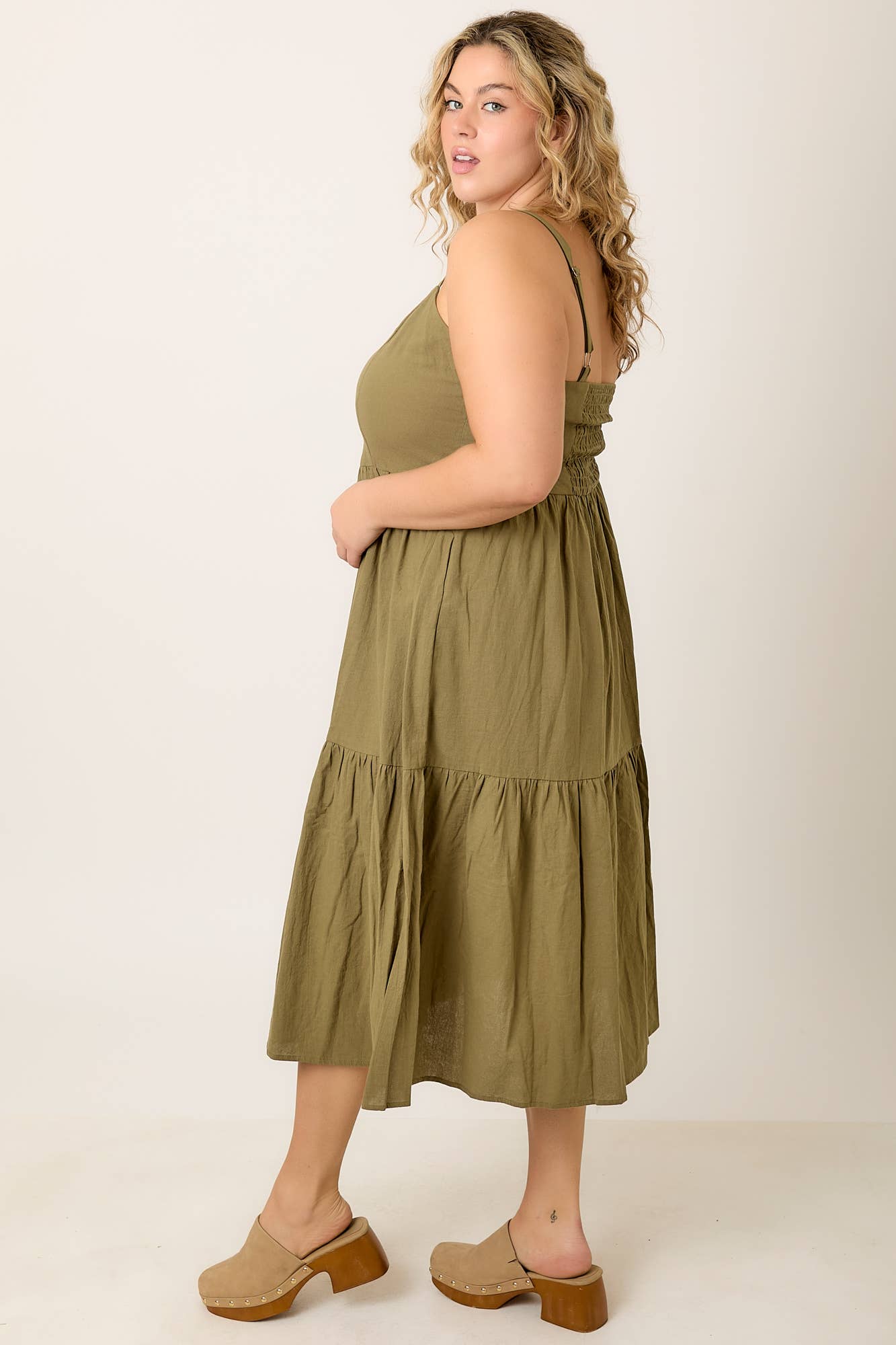 Adele Button Down Midi Dress