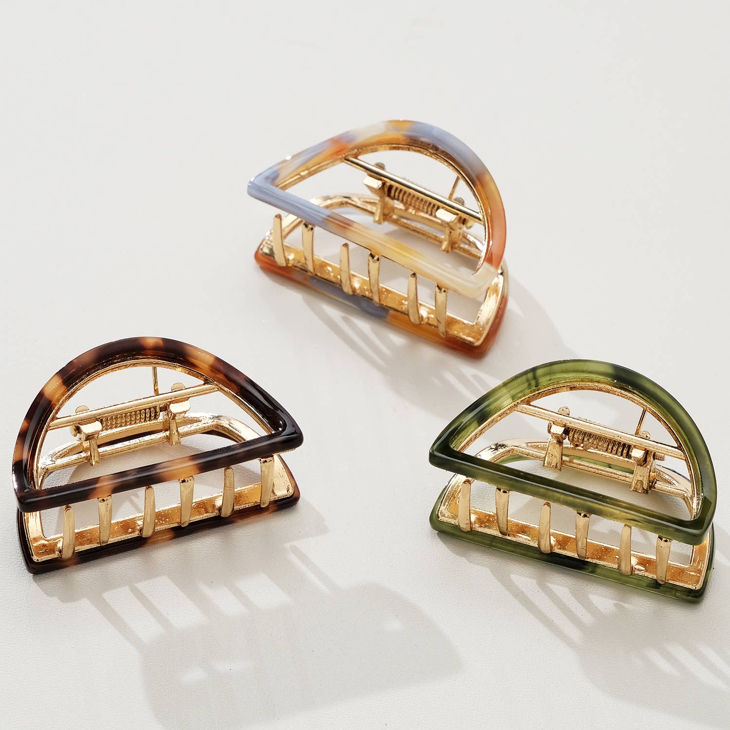 Rosalie Small Half Moon Metal Claw Clip