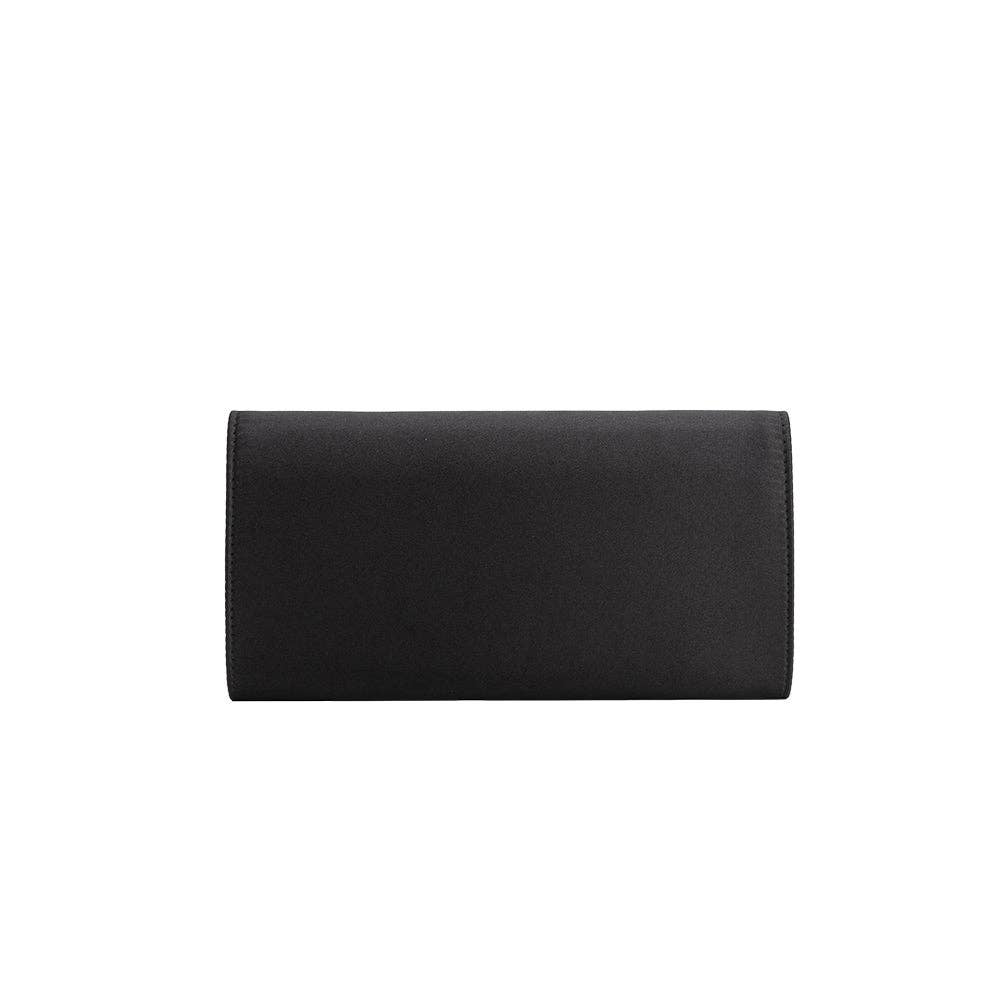 Elodie Black Satin Crossbody Bag
