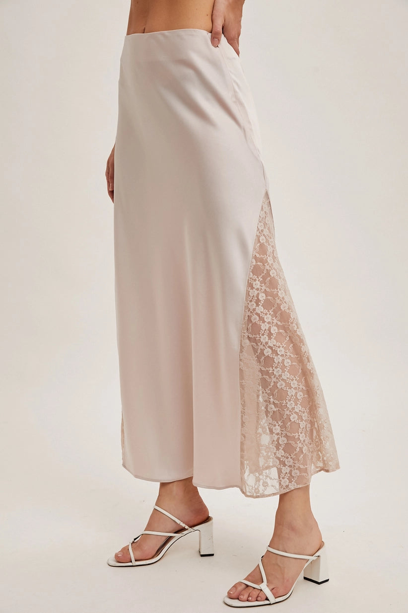 Whitney Lace Trimmed Midi Skirt