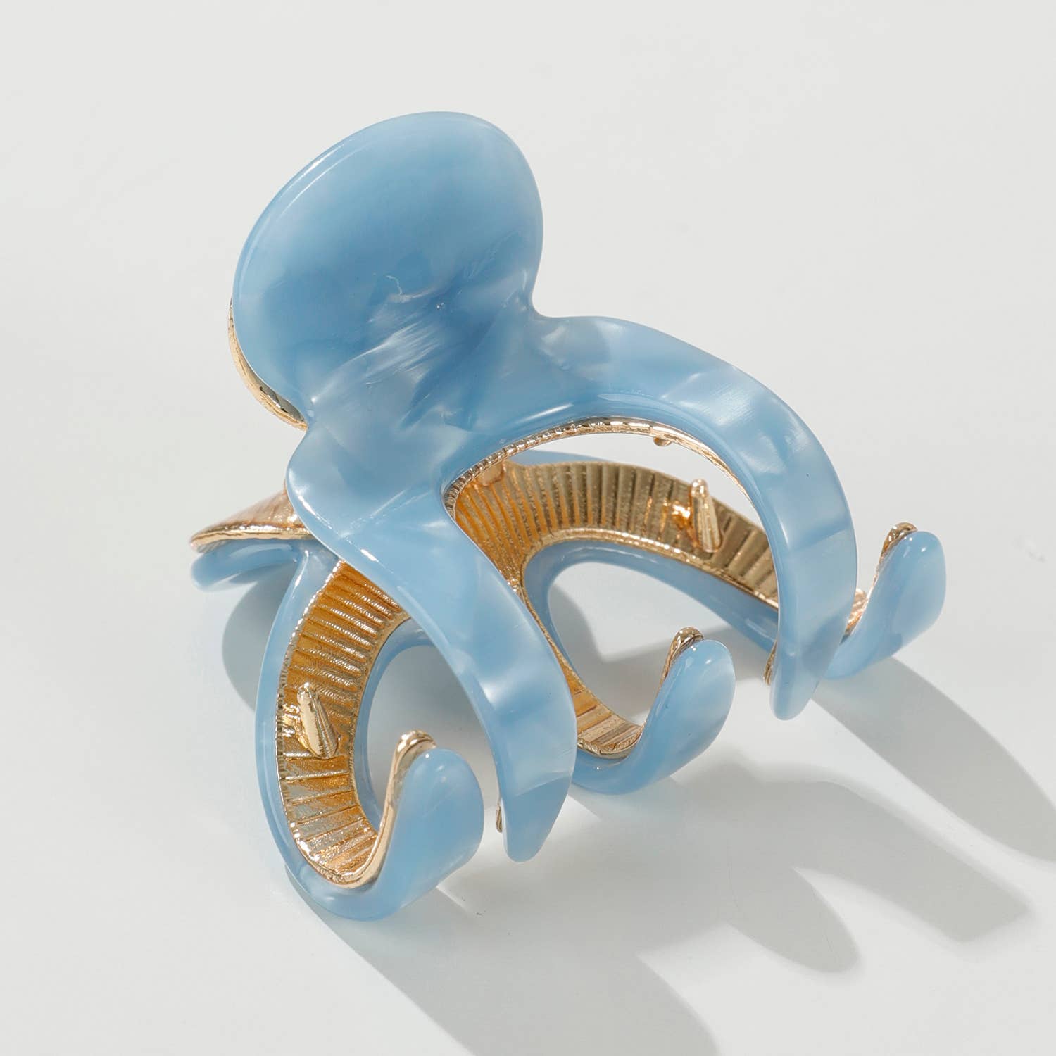 Jade Coastal Small Octopus Metal Claw Clip