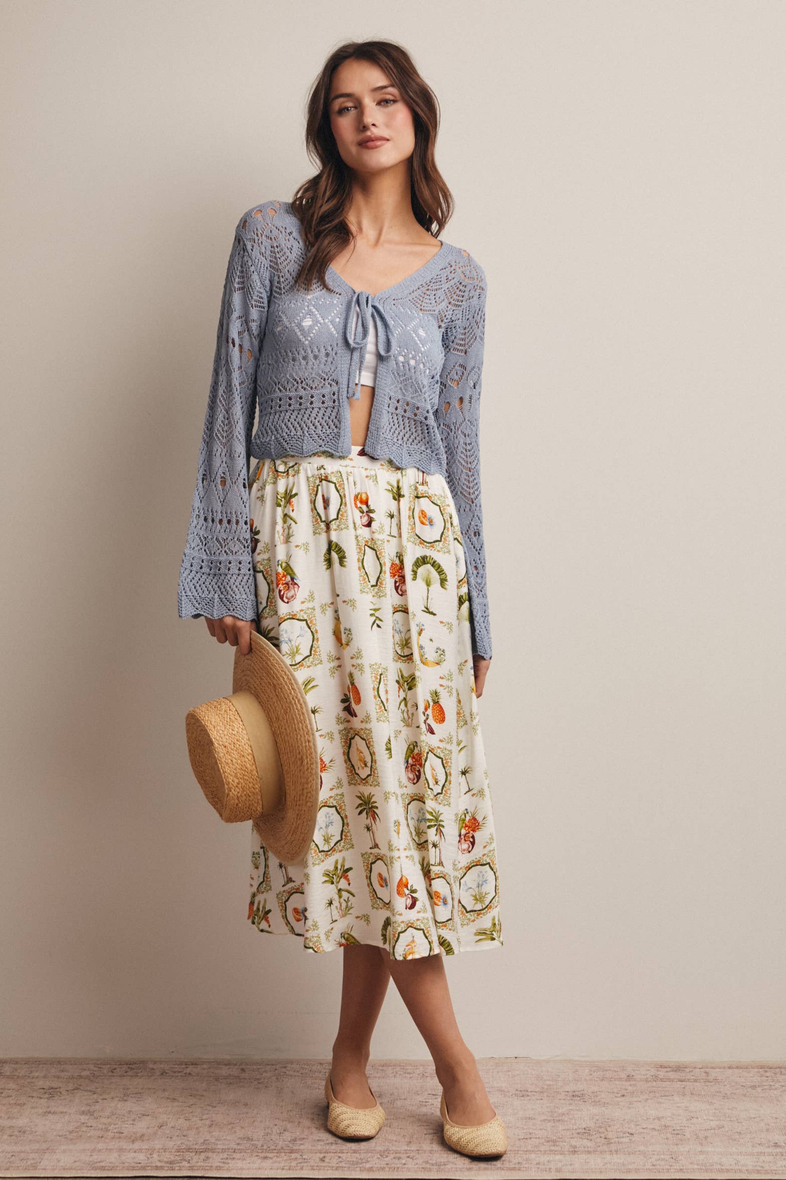 Bella Crochet Tie-Front Cardigan