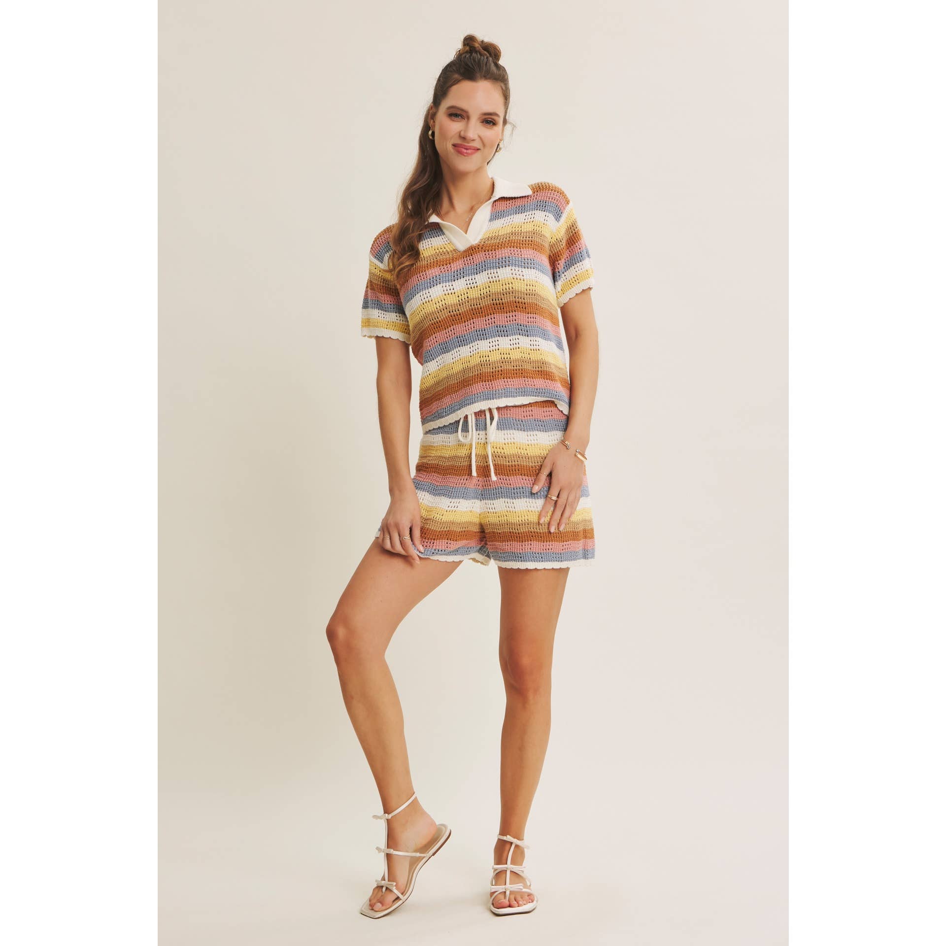 Civana Striped Sweater Shorts