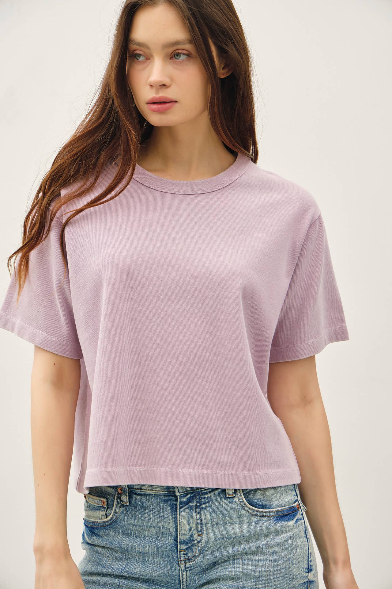 Lilah Mineral Wash Cropped Tee