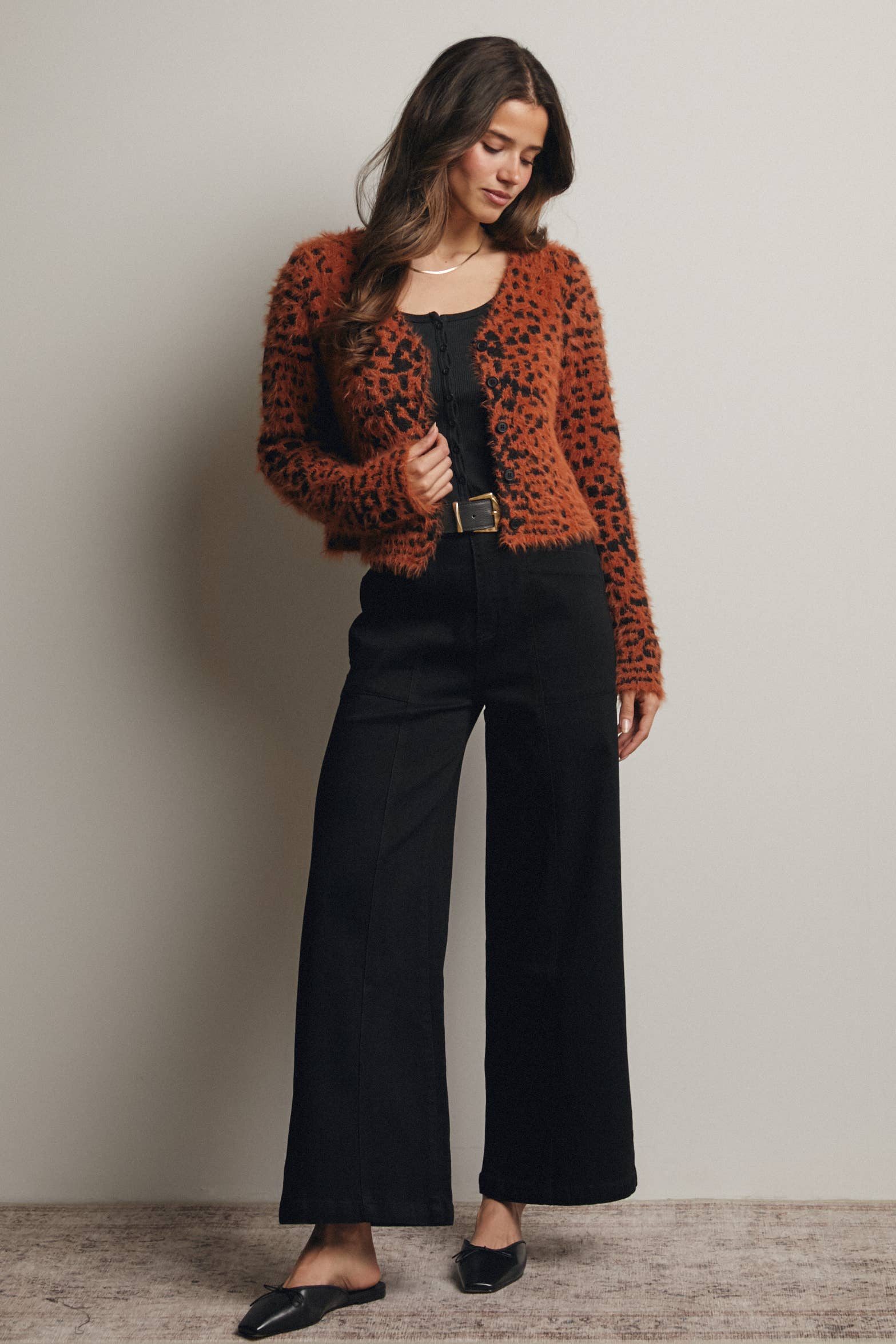 Caroline Wide-Leg Stretch Denim Pants