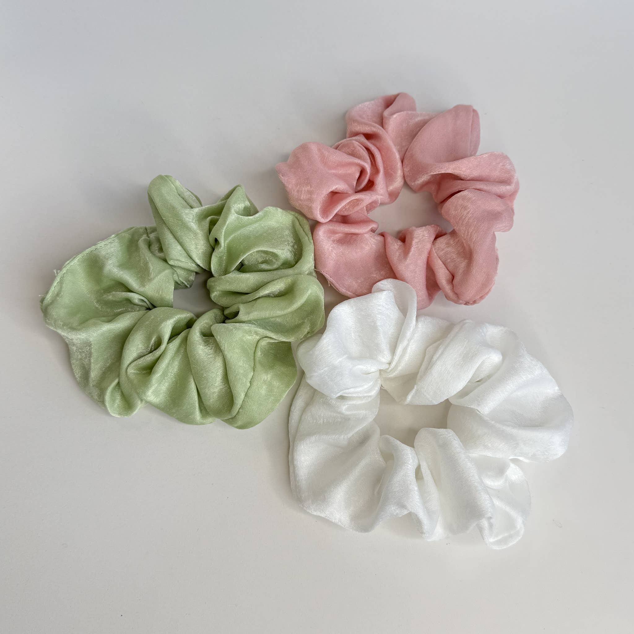 Spring Satin Scrunchies (Set of 3)