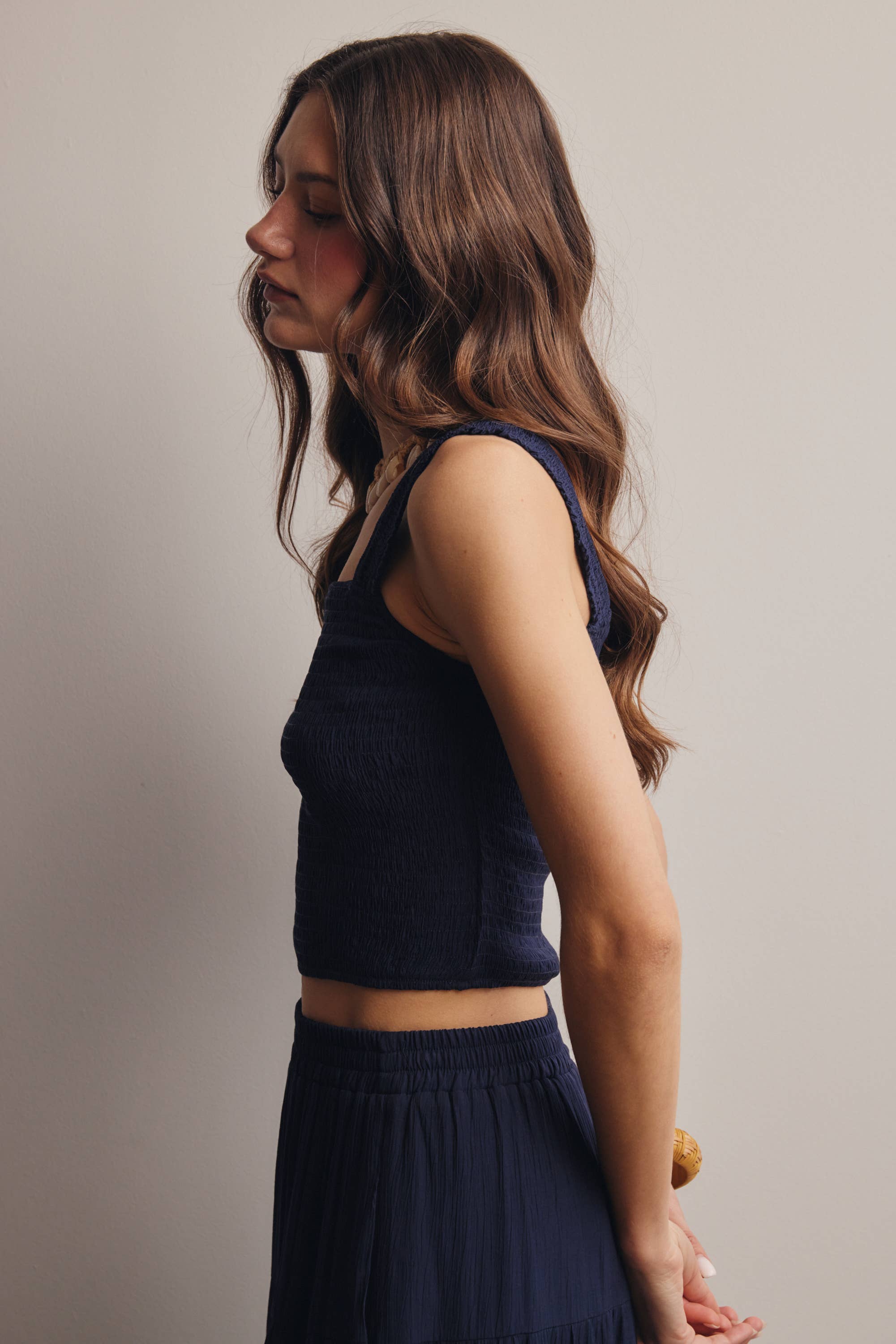 Vera Smocked Crop Tank