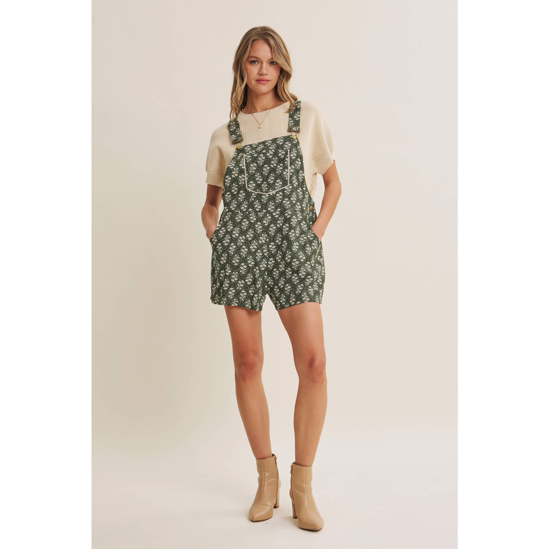 Kimmy Floral Short Overalls