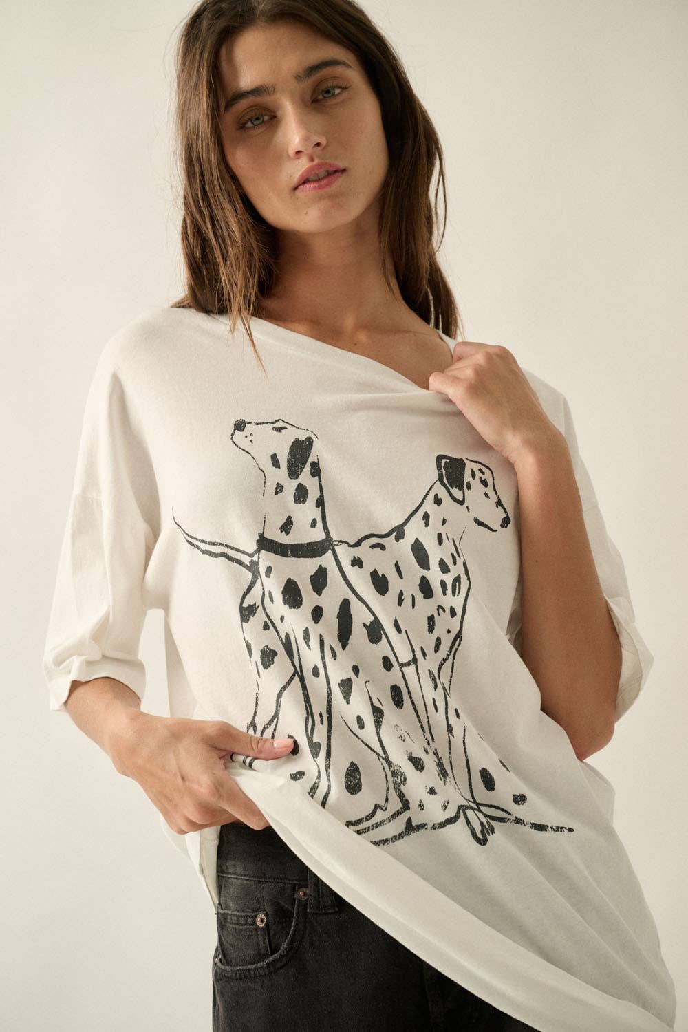 Perdita Dalmation Oversized Graphic Tee