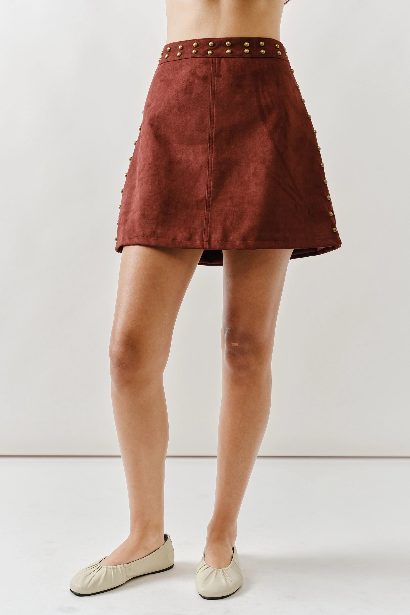 Laura Studded Suede Mini Skirt