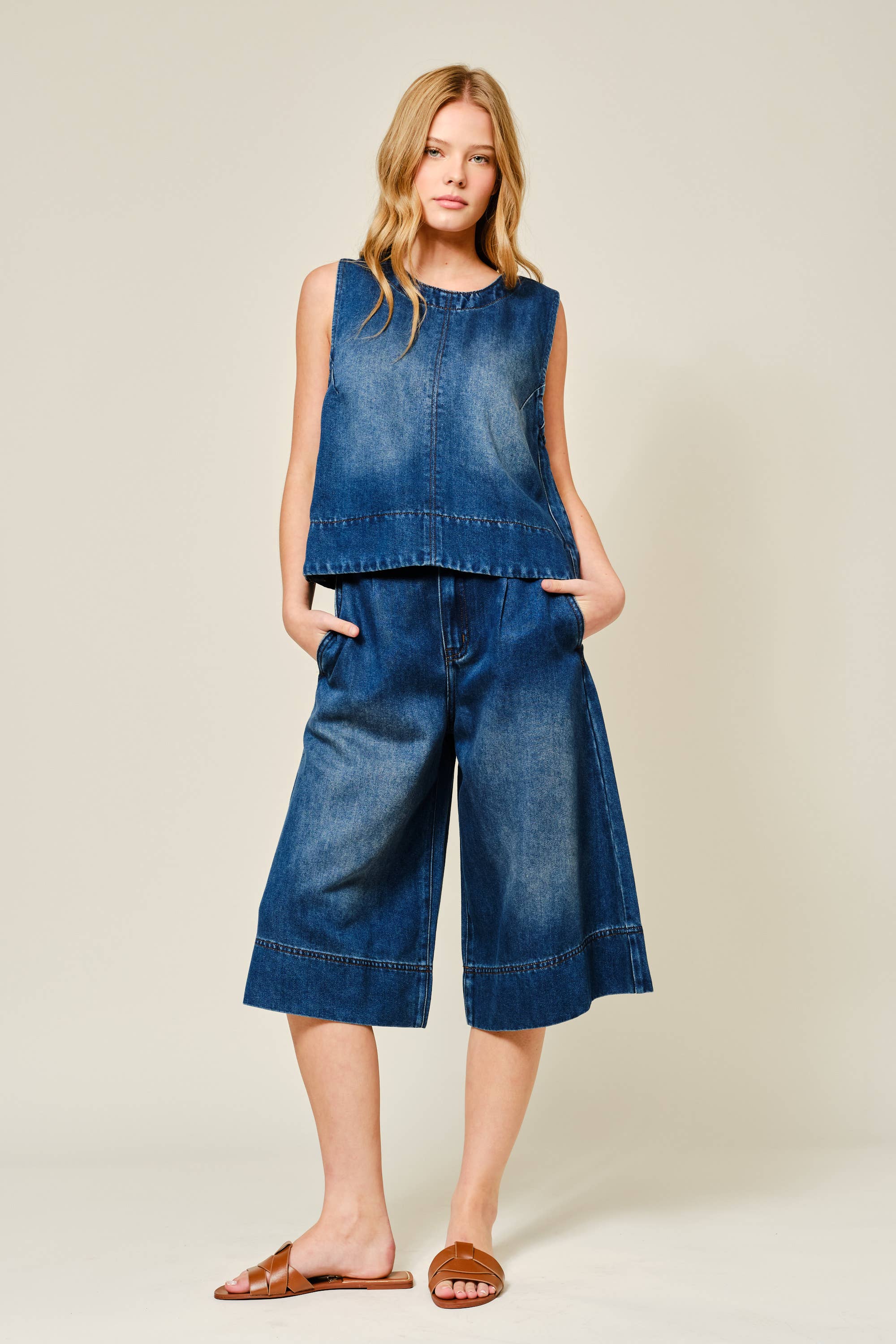 Lila Sleeveless Denim Tank