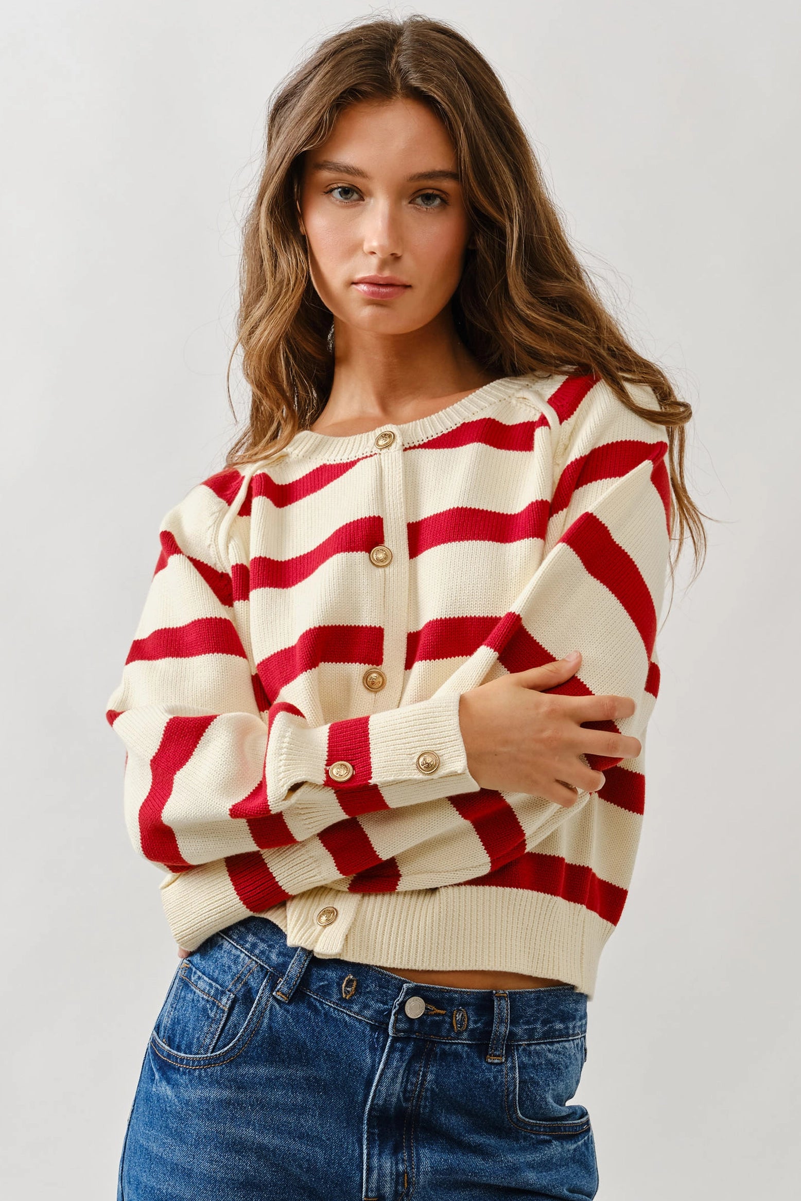 Dani Striped Raglan Cardigan