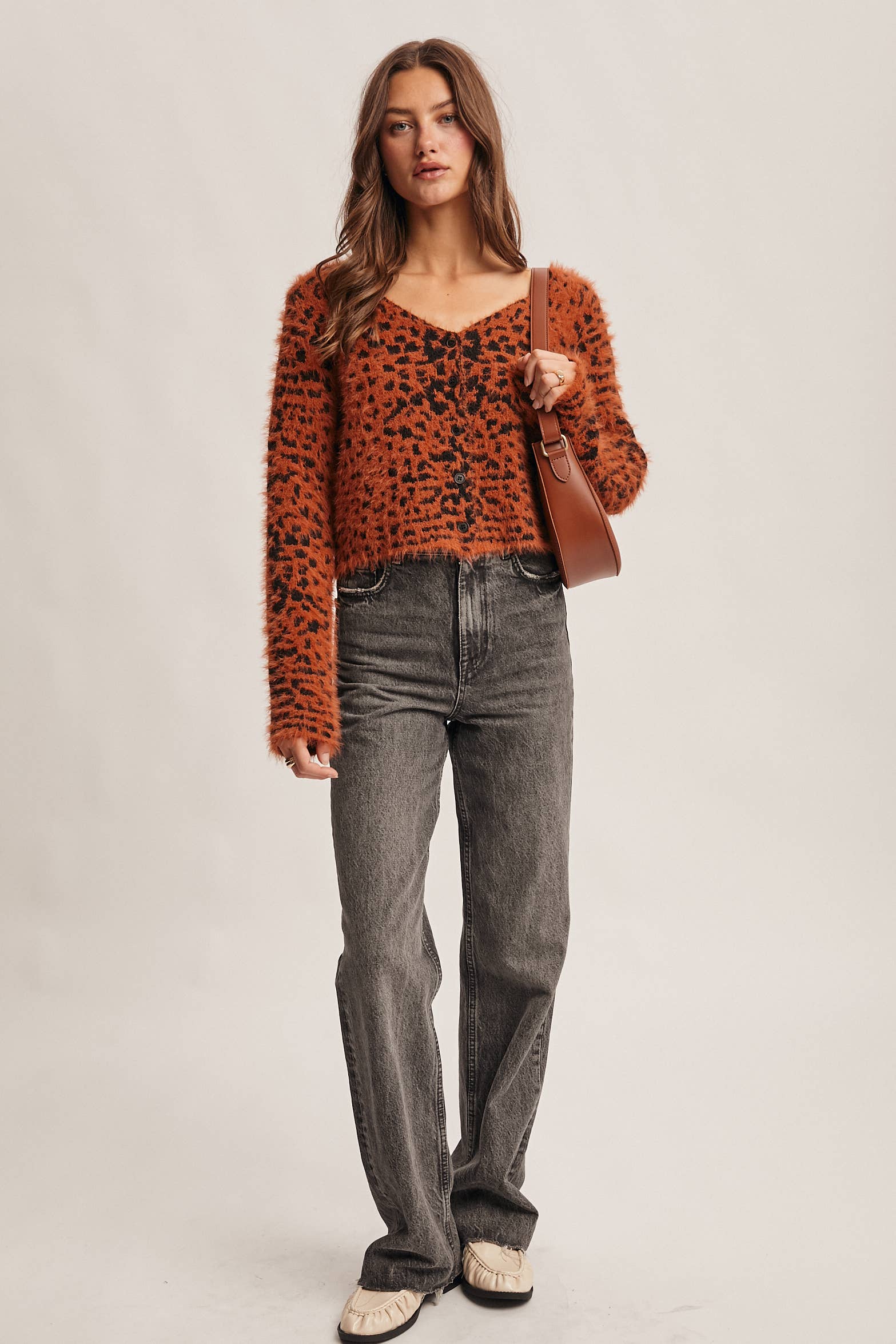 Hanna Fuzzy Leopard Cardigan