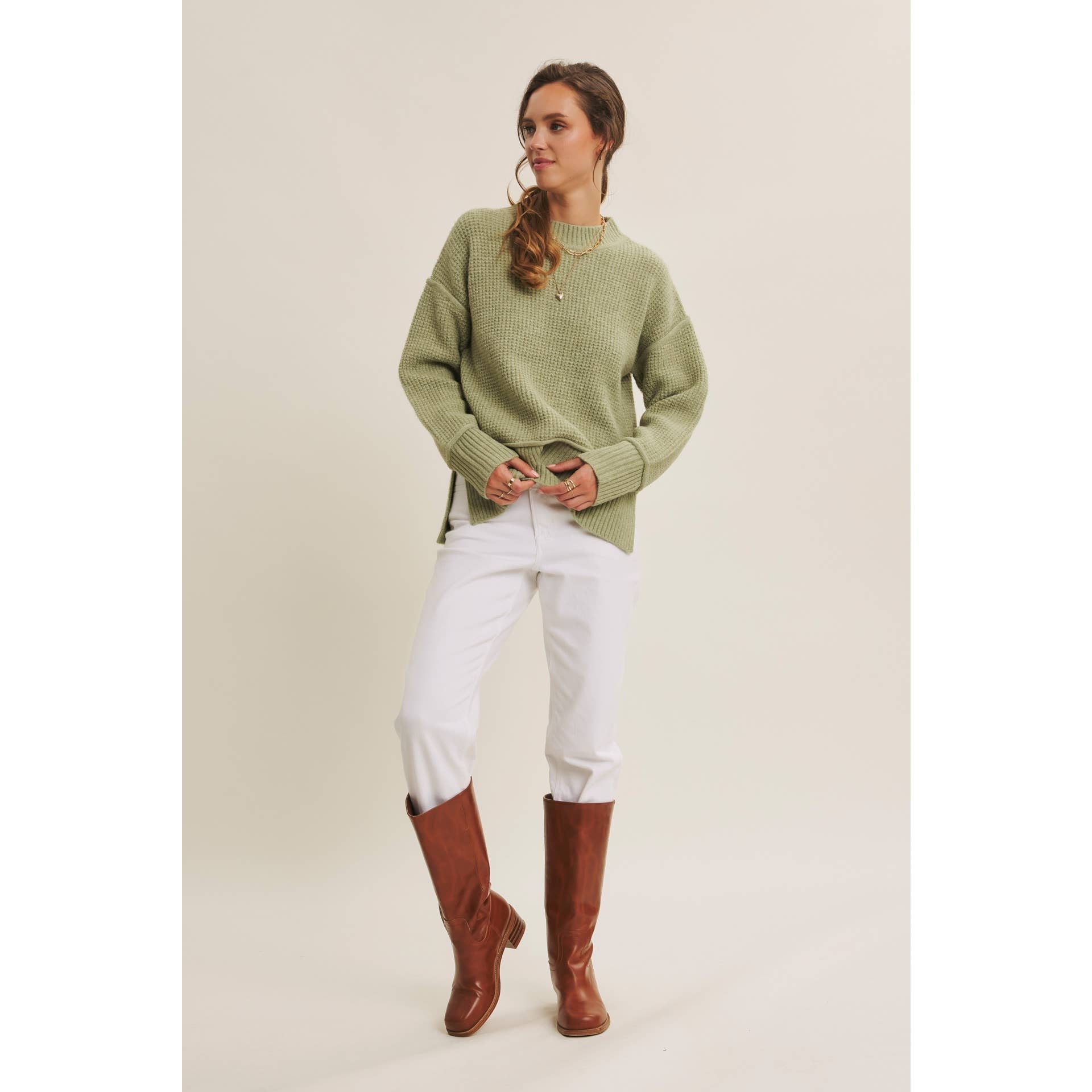 Natasha Brushed Waffle Sweater