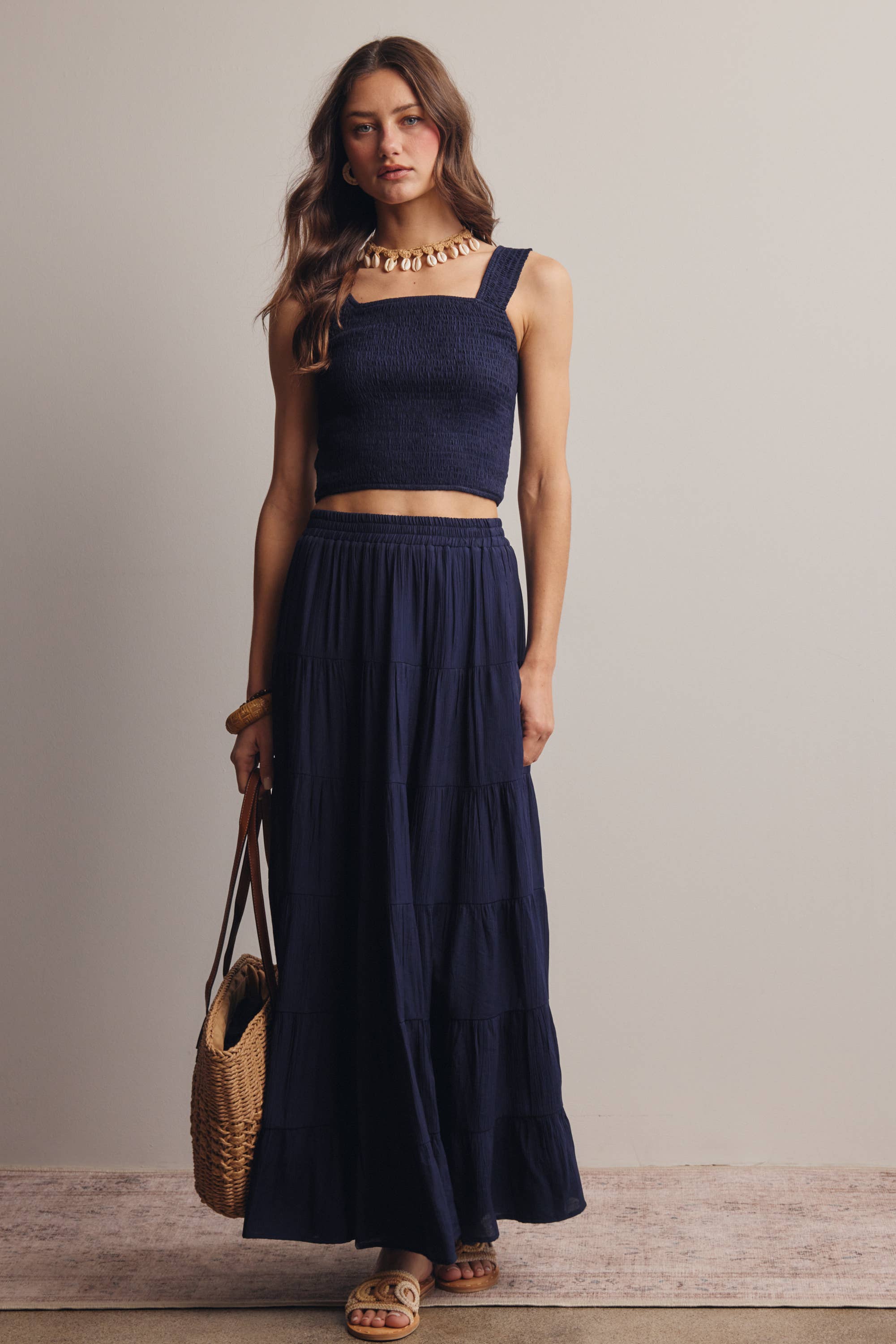 Vera Smocked Crop Tank