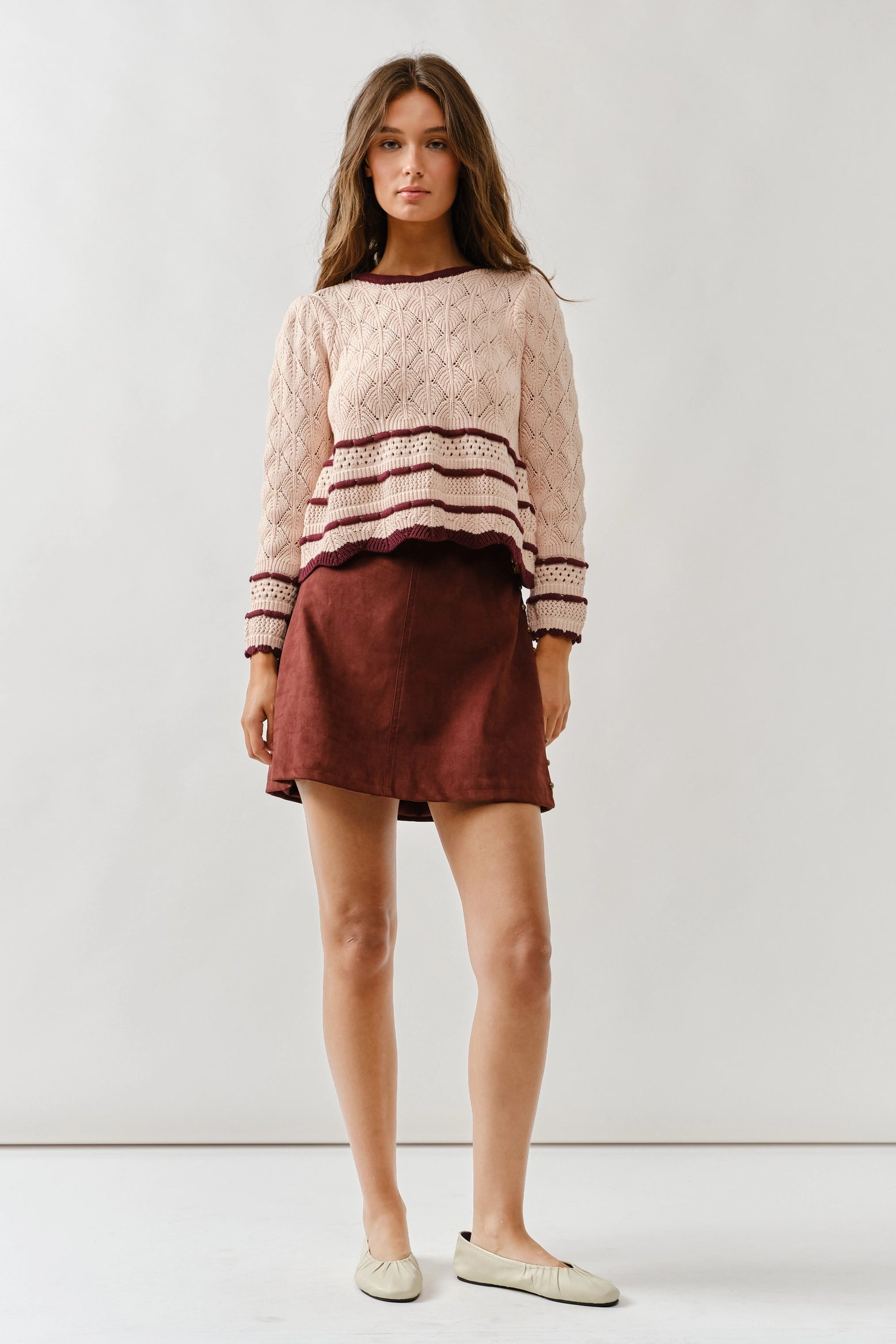 Laura Studded Suede Mini Skirt