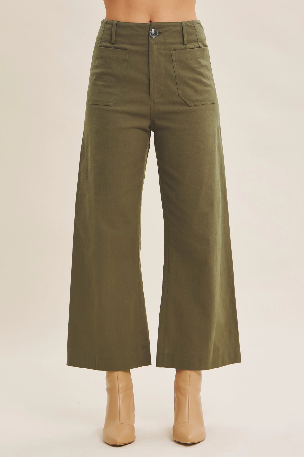 Katie Cotton Linen Crop Pant