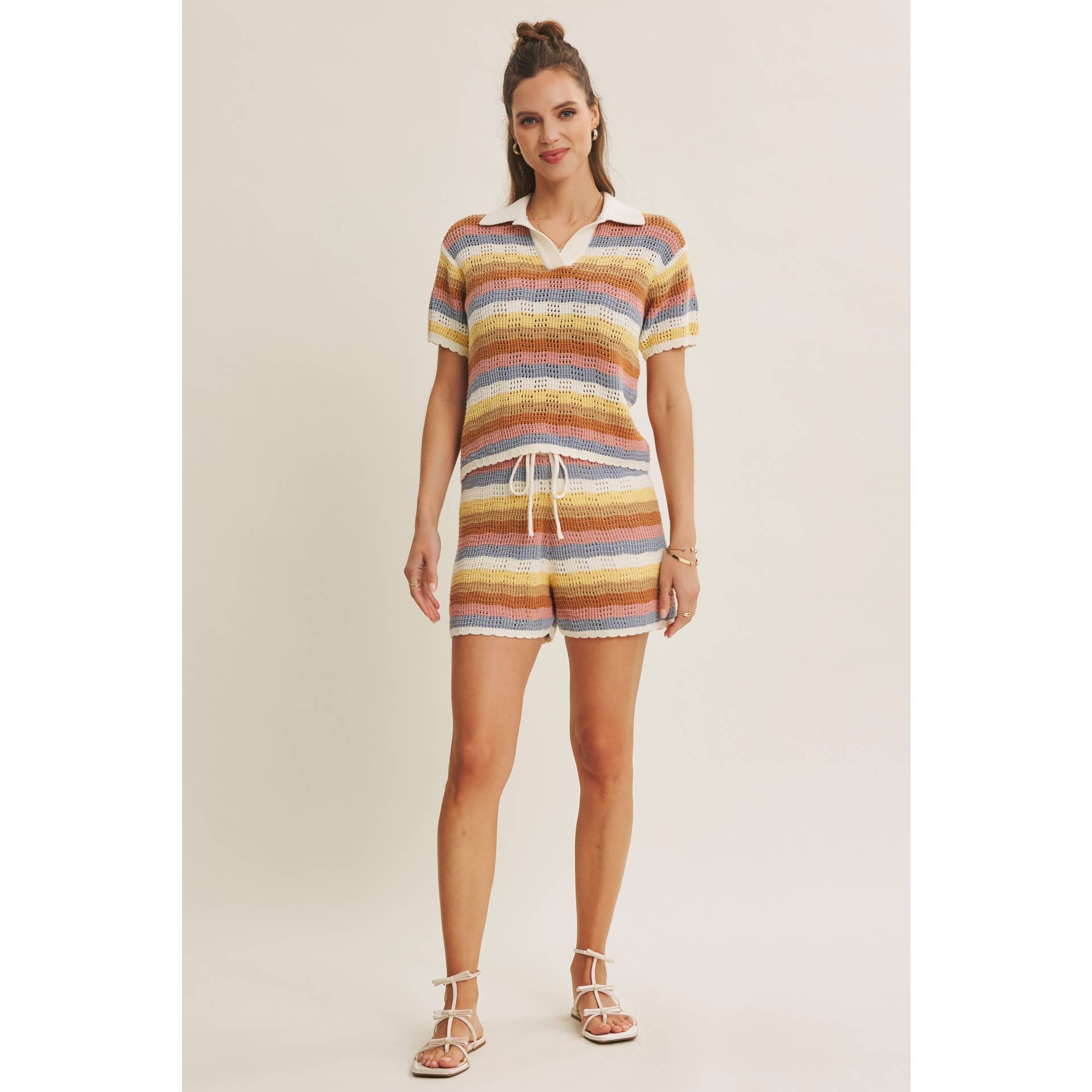 Civana Striped Sweater Shorts