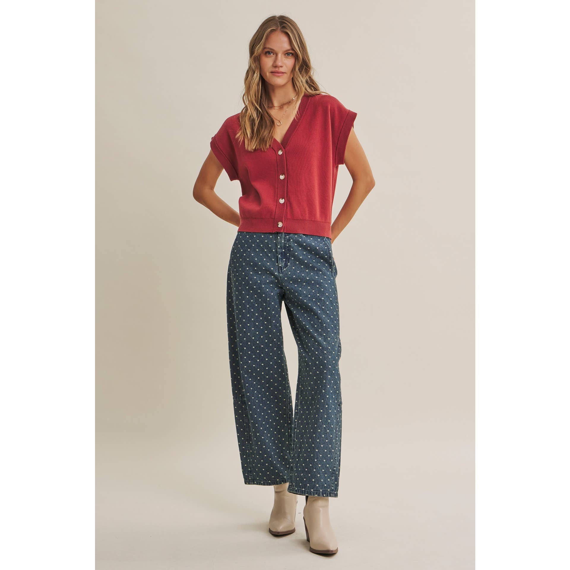 Frankie Polka Dot Barrel Jeans